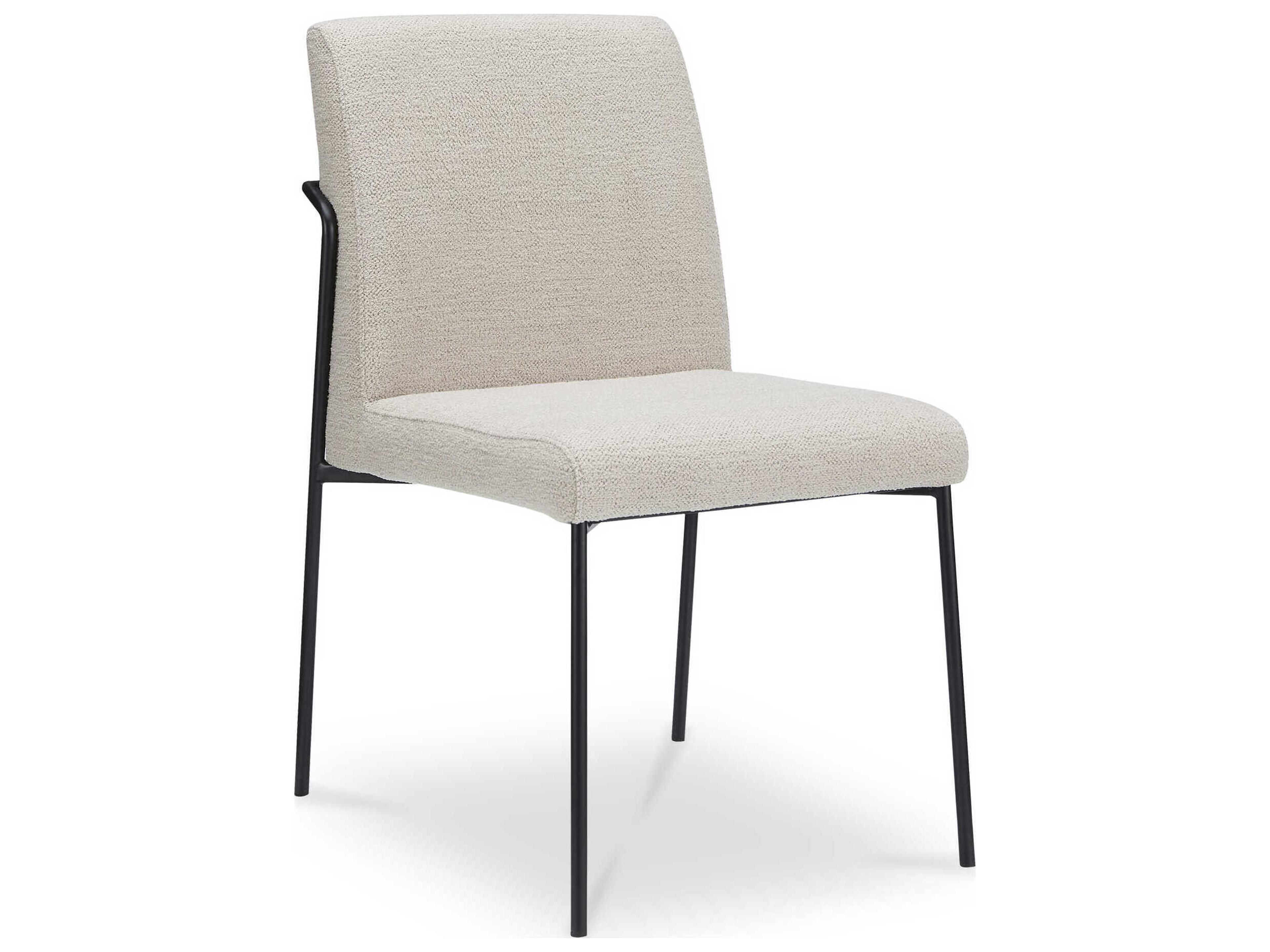 Moe's Home Danny Plywood White Upholstered Armless Dining Chair Set of 2