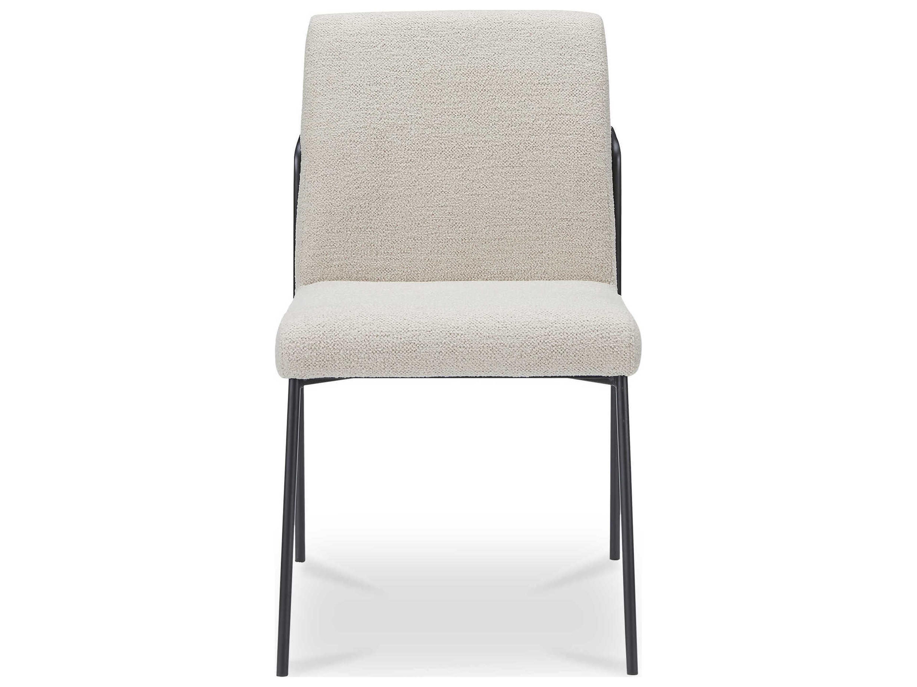 Moe's Home Danny Plywood White Upholstered Armless Dining Chair Set of 2