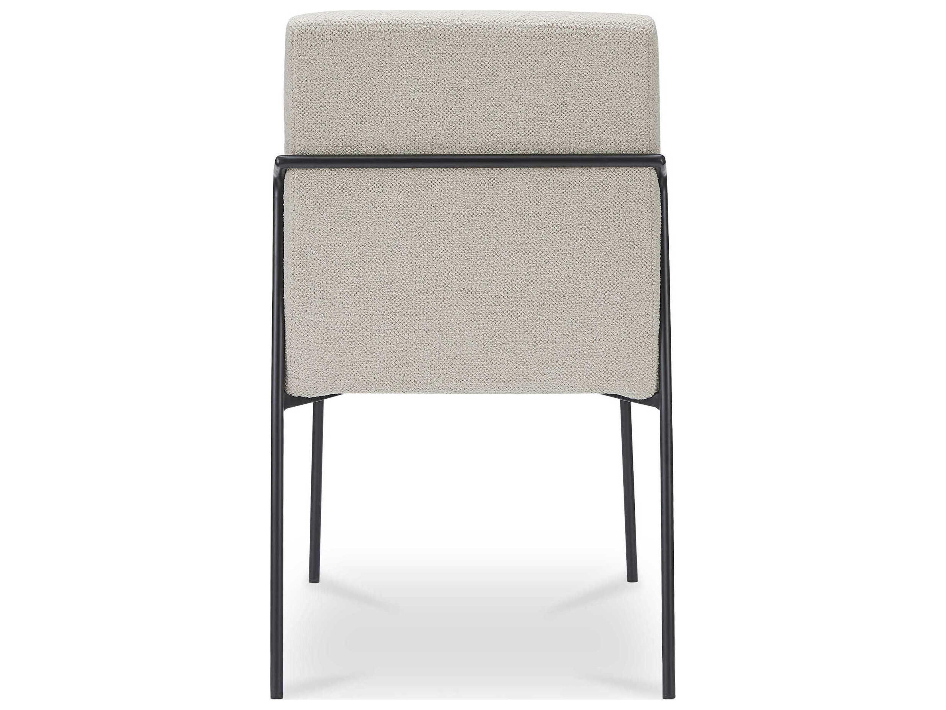 Moe's Home Danny Plywood White Upholstered Armless Dining Chair Set of 2