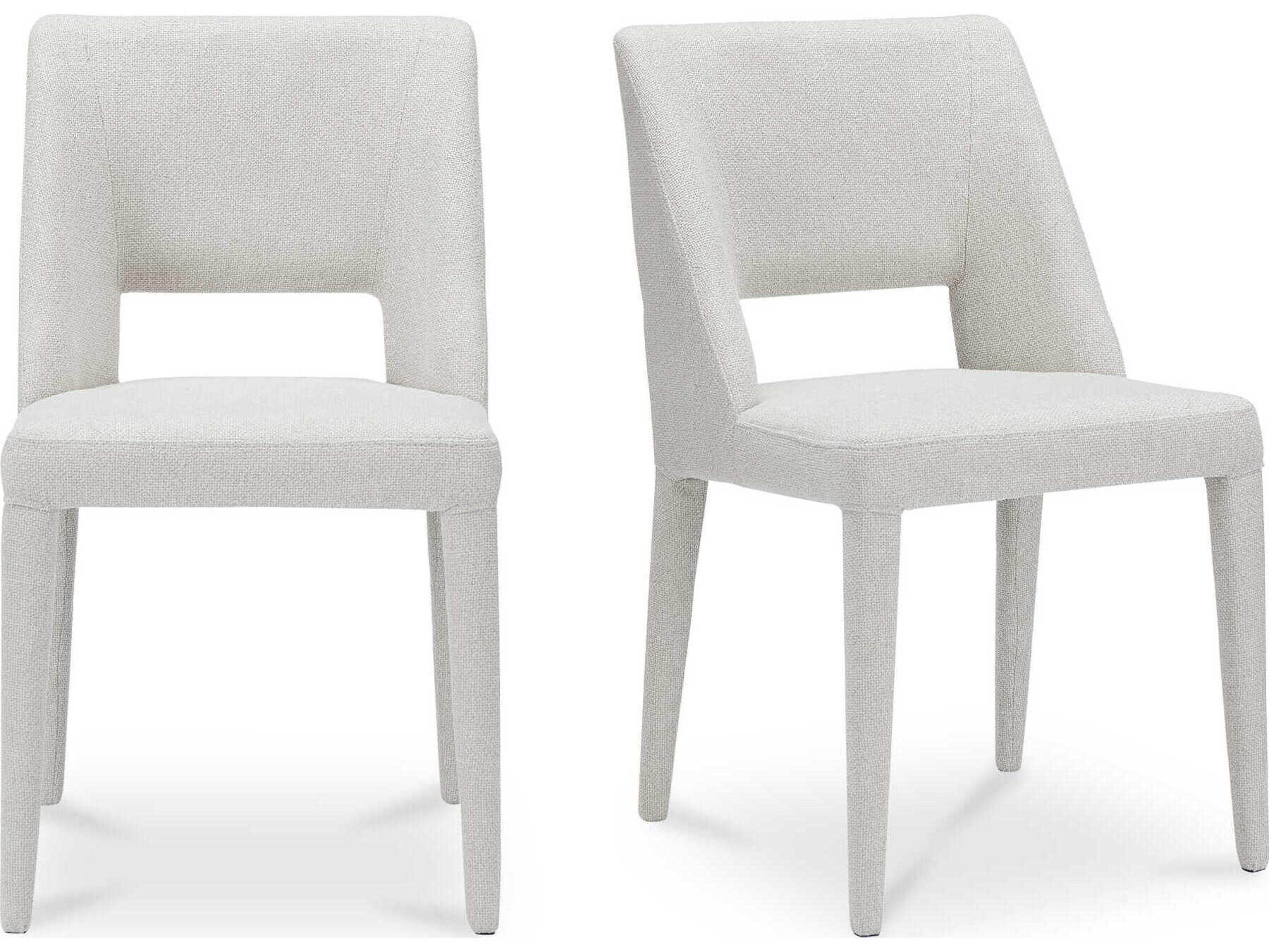 Joyce Plywood Beige Upholstered Armless Dining Chair Set of 2