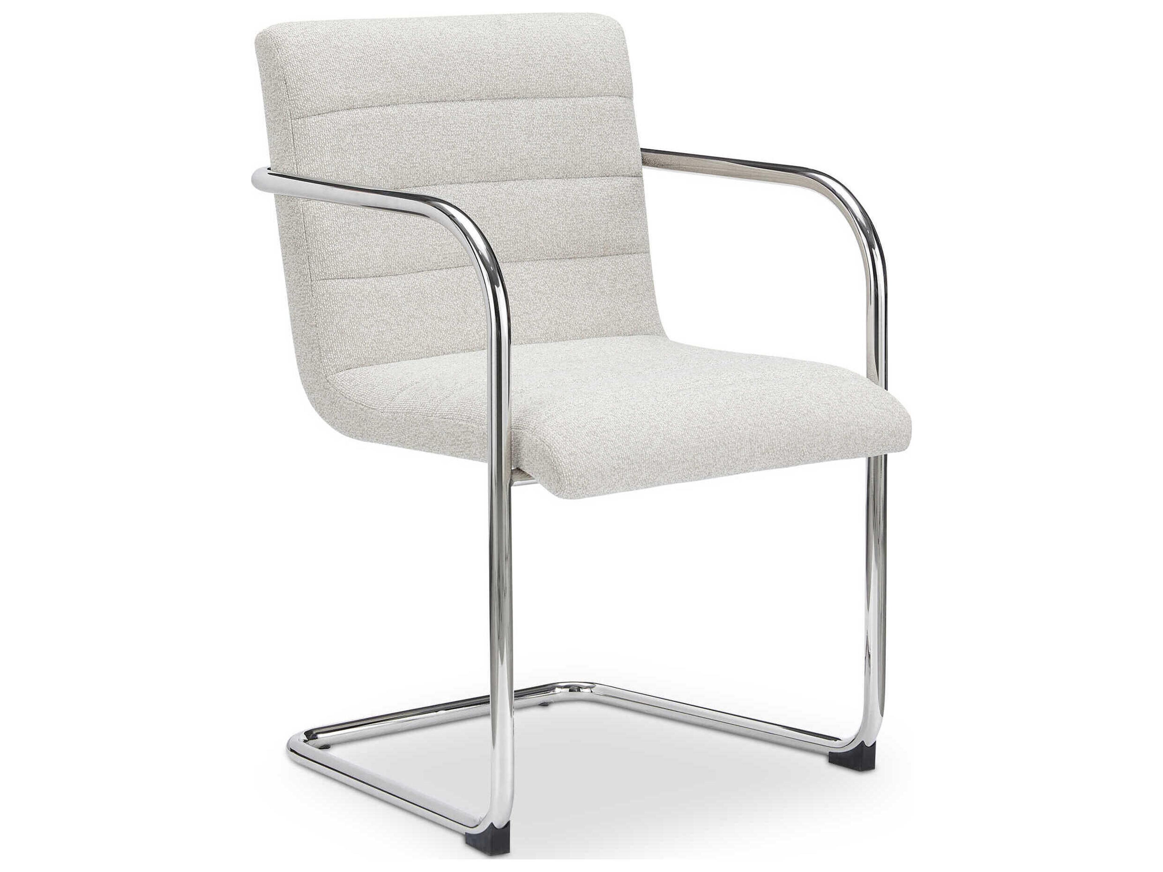 Moe's Home Pedro Plywood Beige Upholstered Arm Dining Chair Set of 2