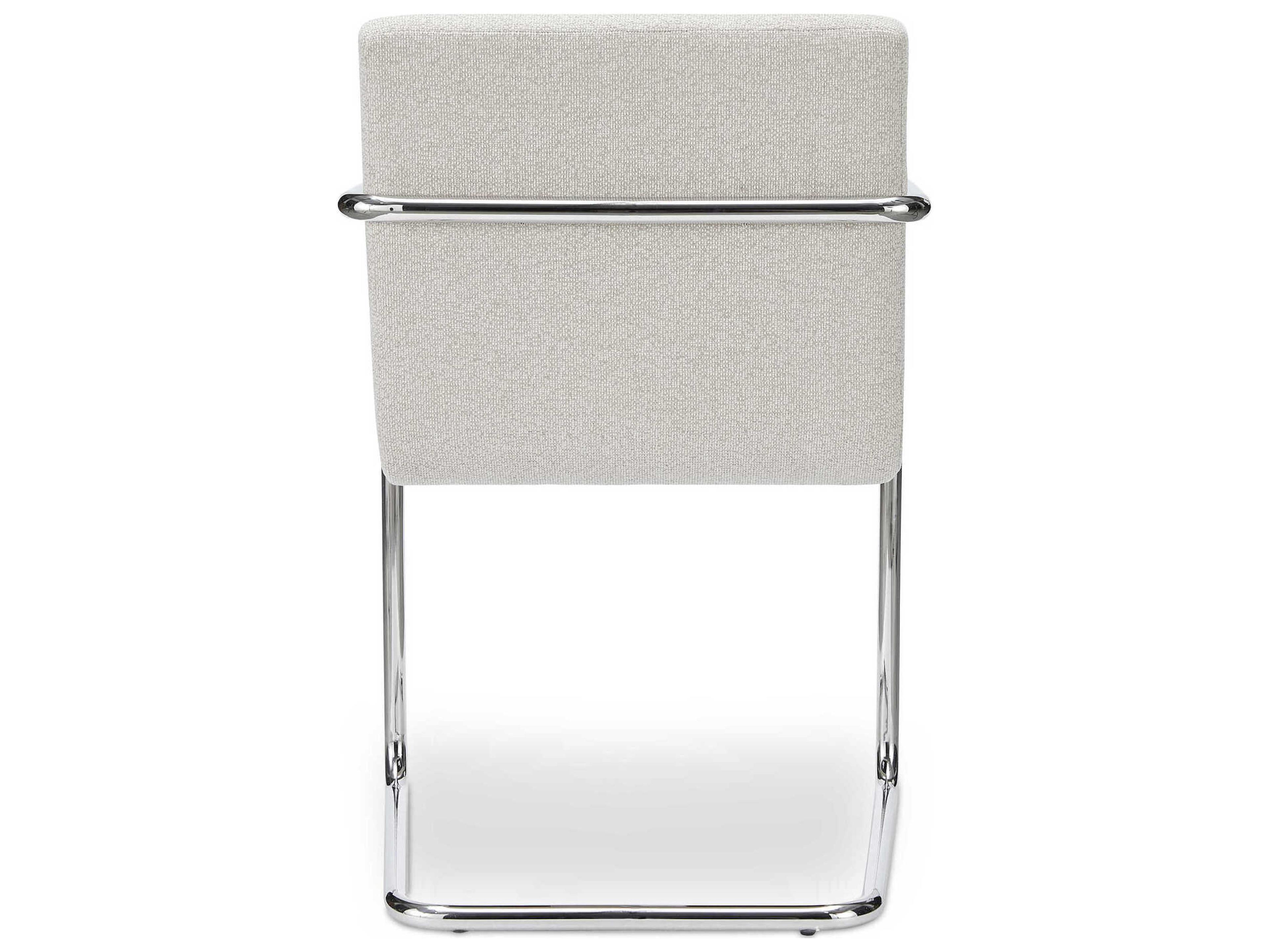 Moe's Home Pedro Plywood Beige Upholstered Arm Dining Chair Set of 2