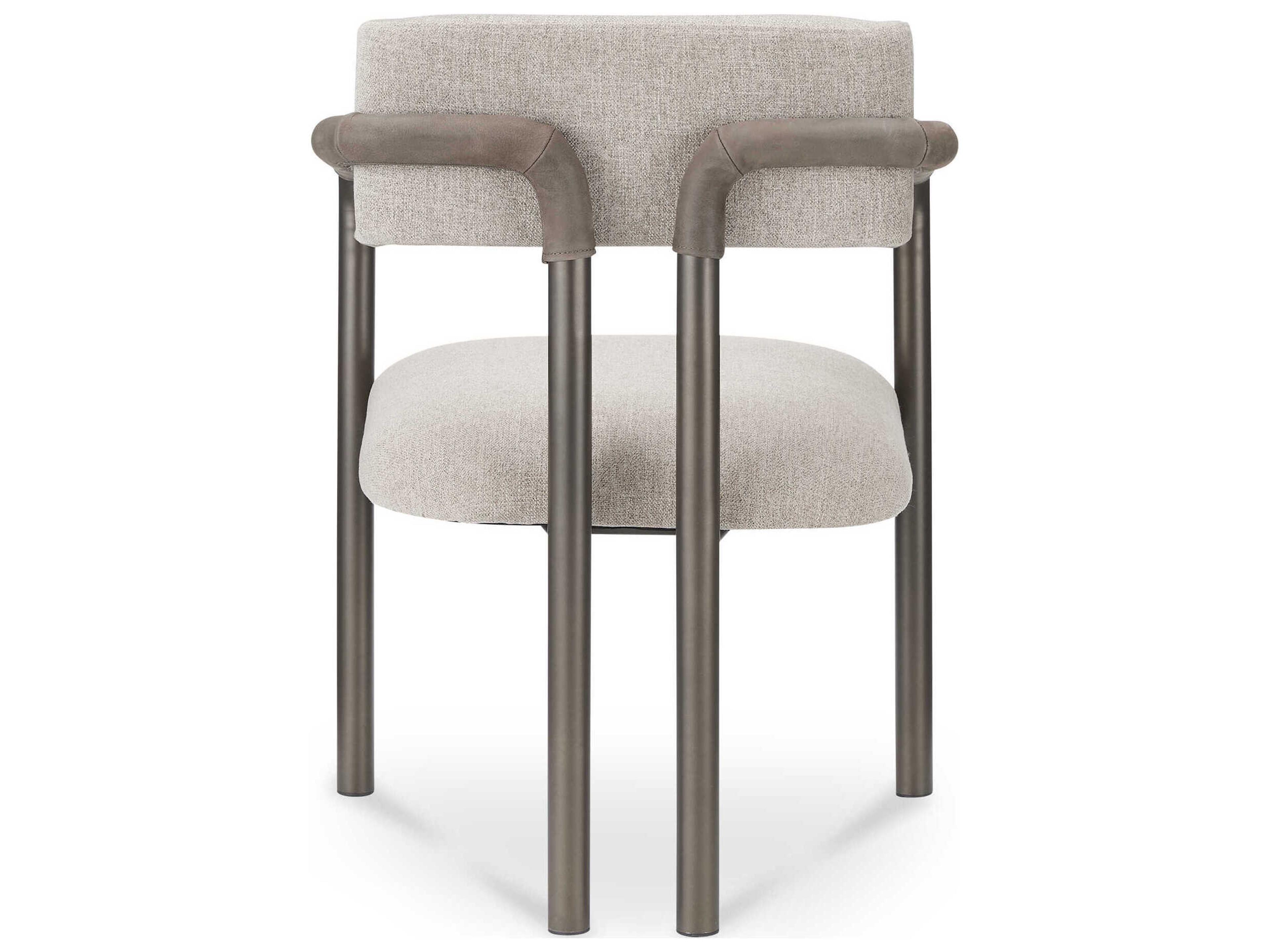 Moe's Home Cassidy Plywood Beige Upholstered Arm Dining Chair