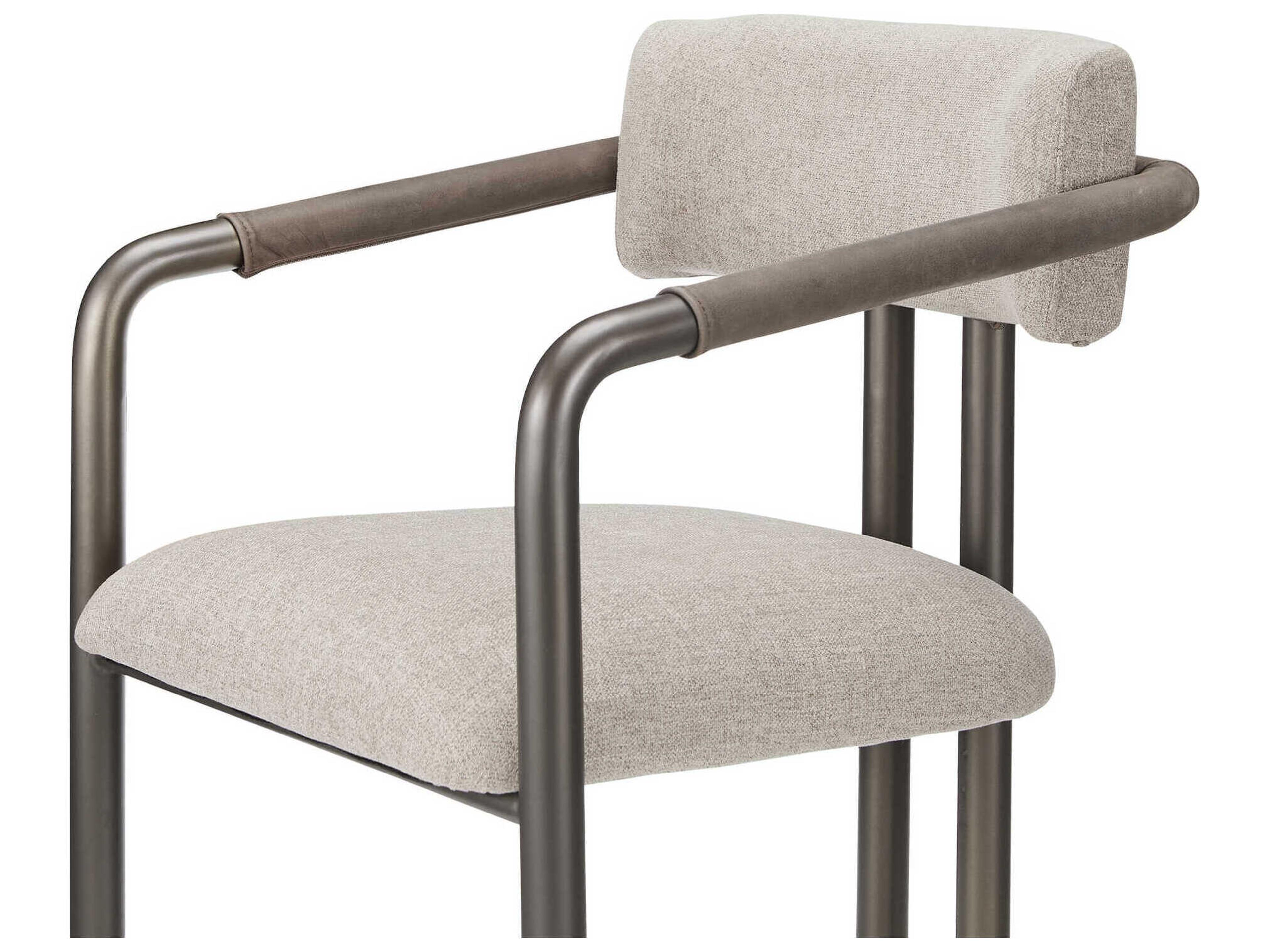 Moe's Home Cassidy Plywood Beige Upholstered Arm Dining Chair