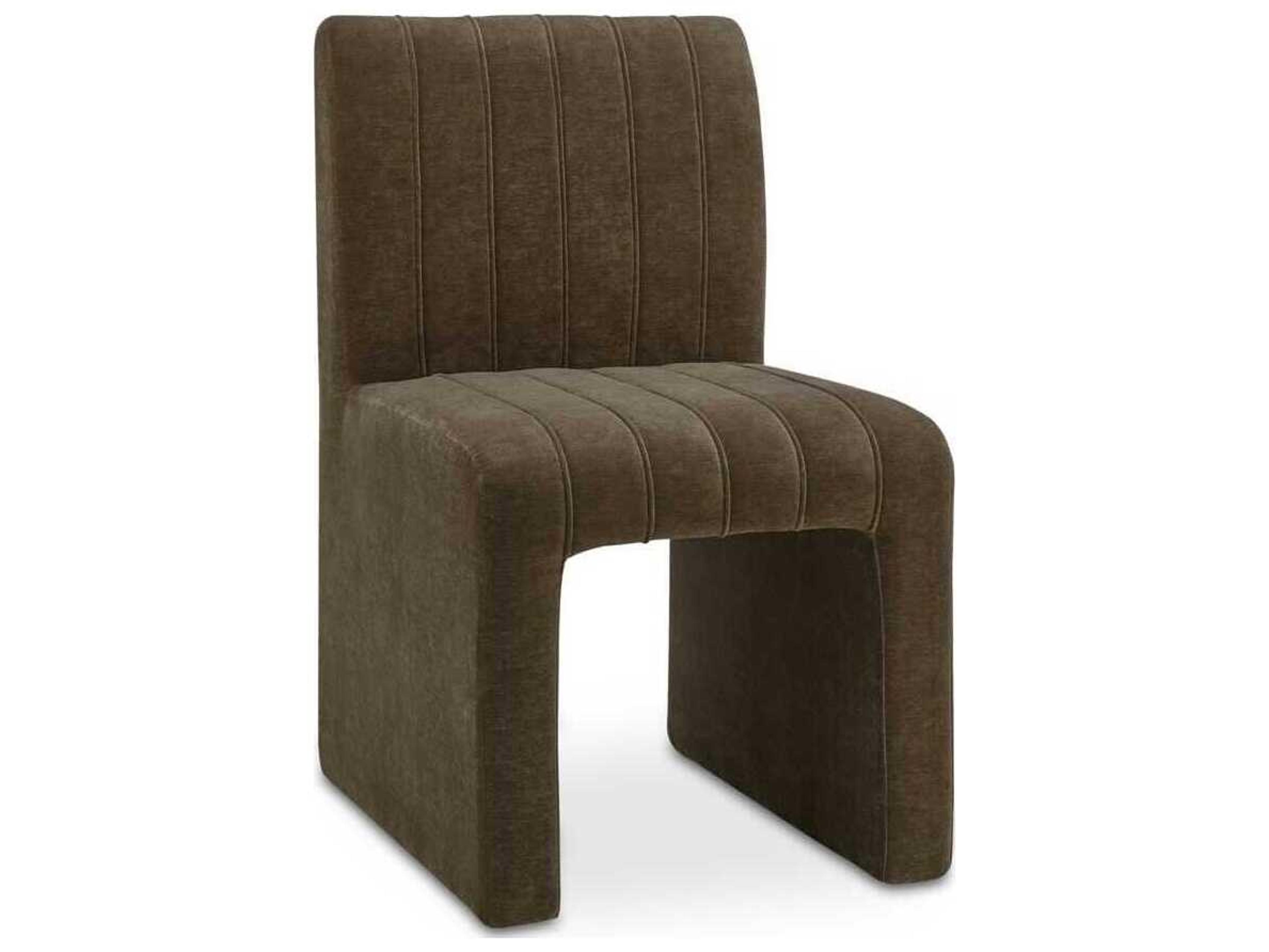 Sally Solid Wood Green Upholstered Armless Dining Chair