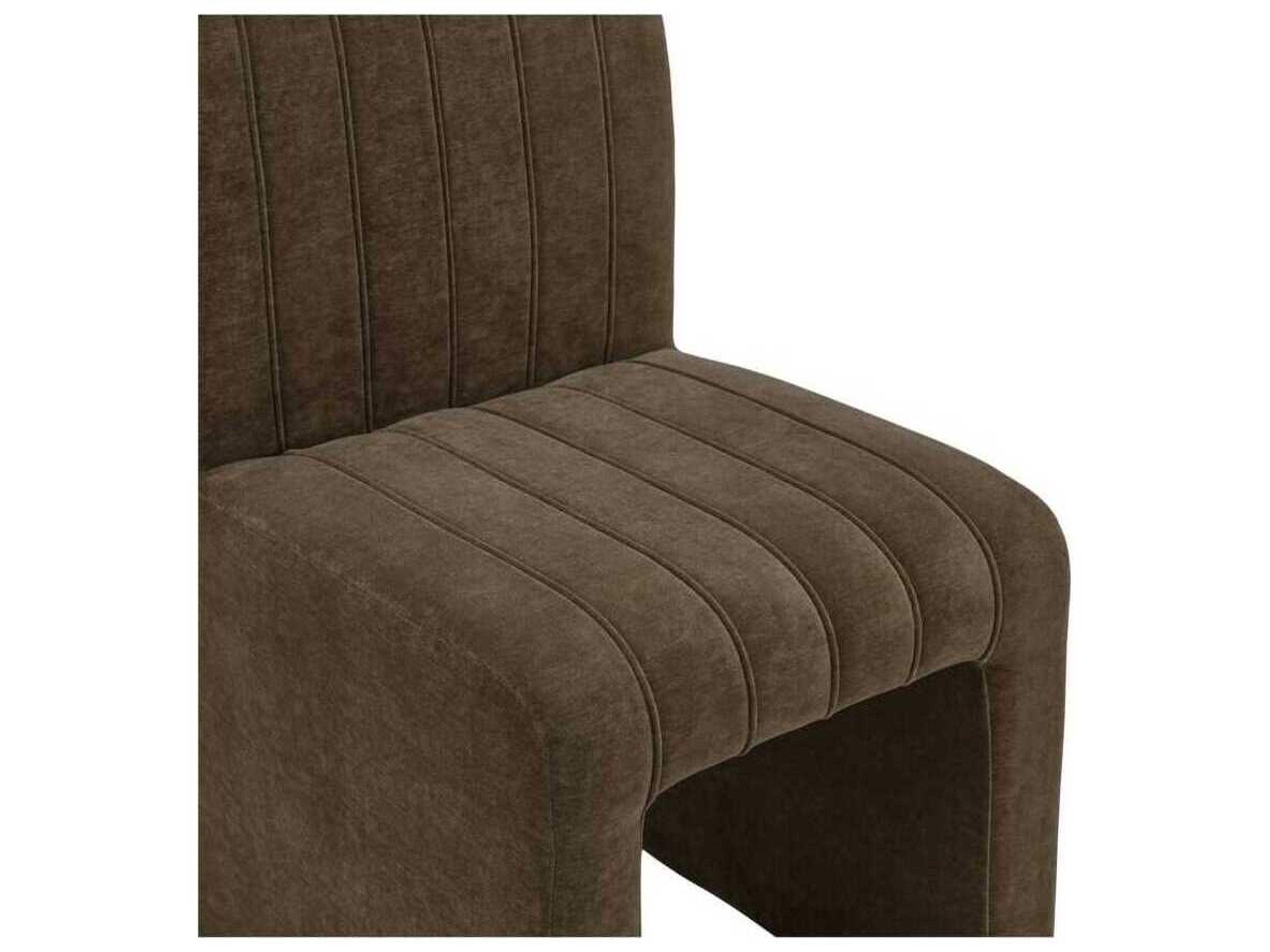 Moe's Home Sally Solid Wood Green Upholstered Armless Dining Chair