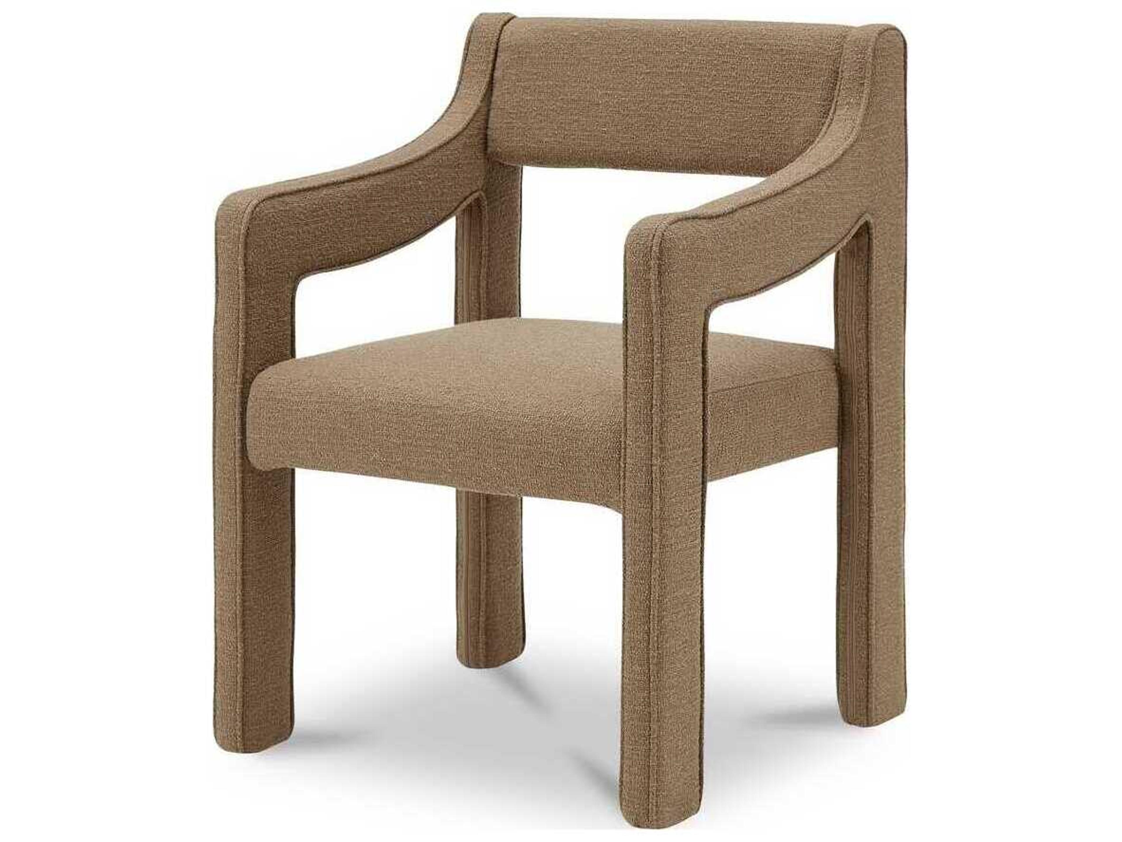 Moe's Home Elise Plywood Brown Upholstered Arm Dining Chair