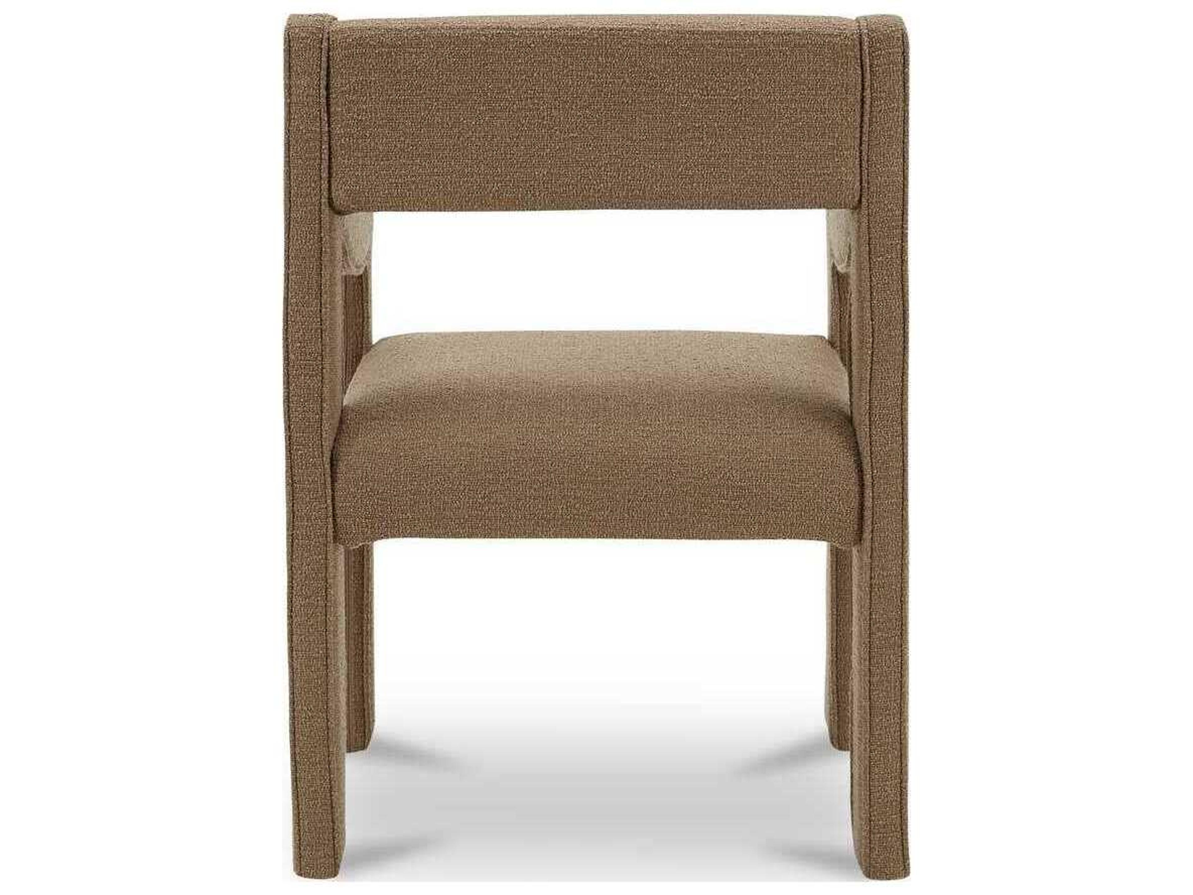 Moe's Home Elise Plywood Brown Upholstered Arm Dining Chair