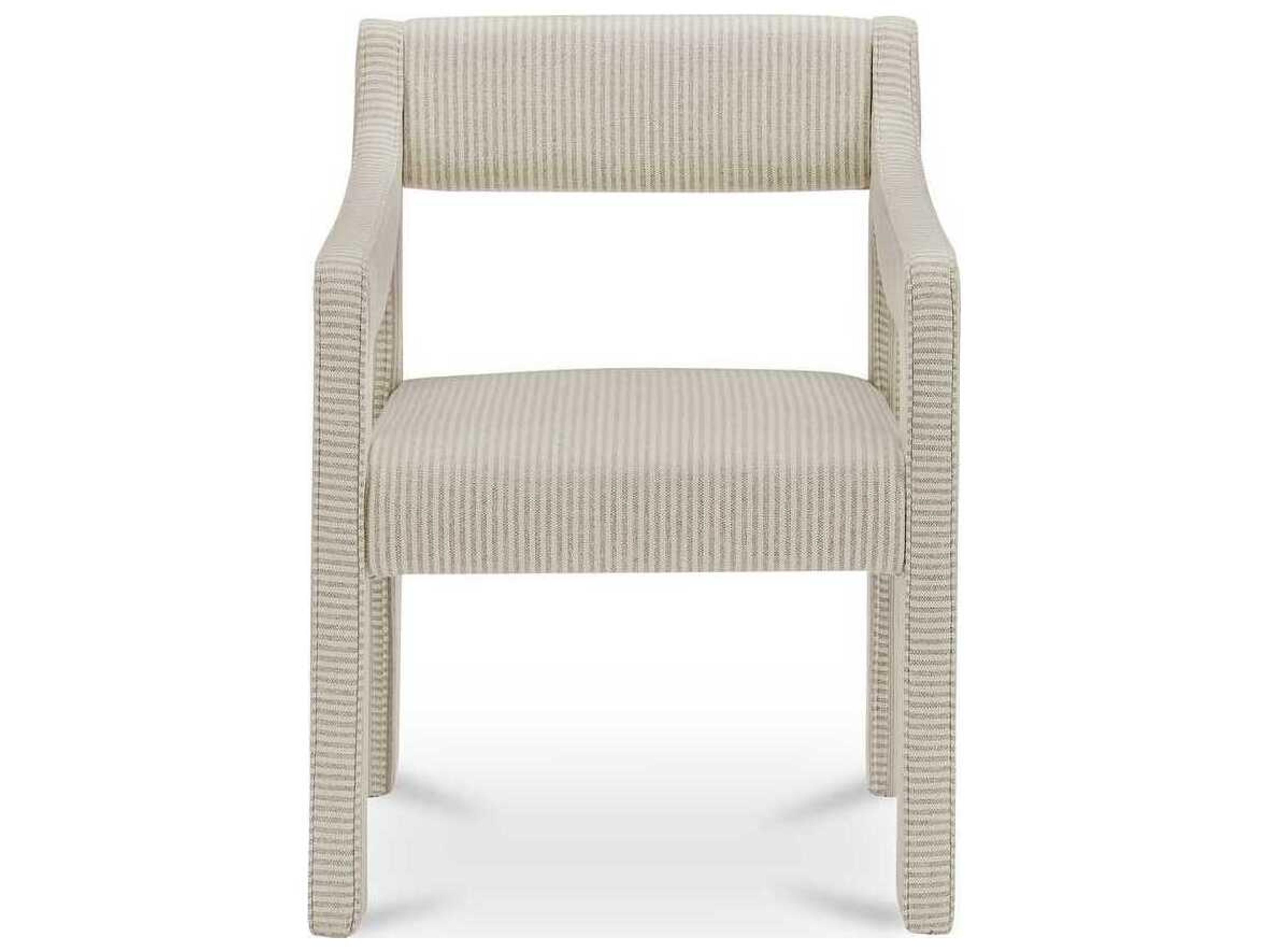 Moe's Home Elise Solid Wood Beige Upholstered Arm Dining Chair