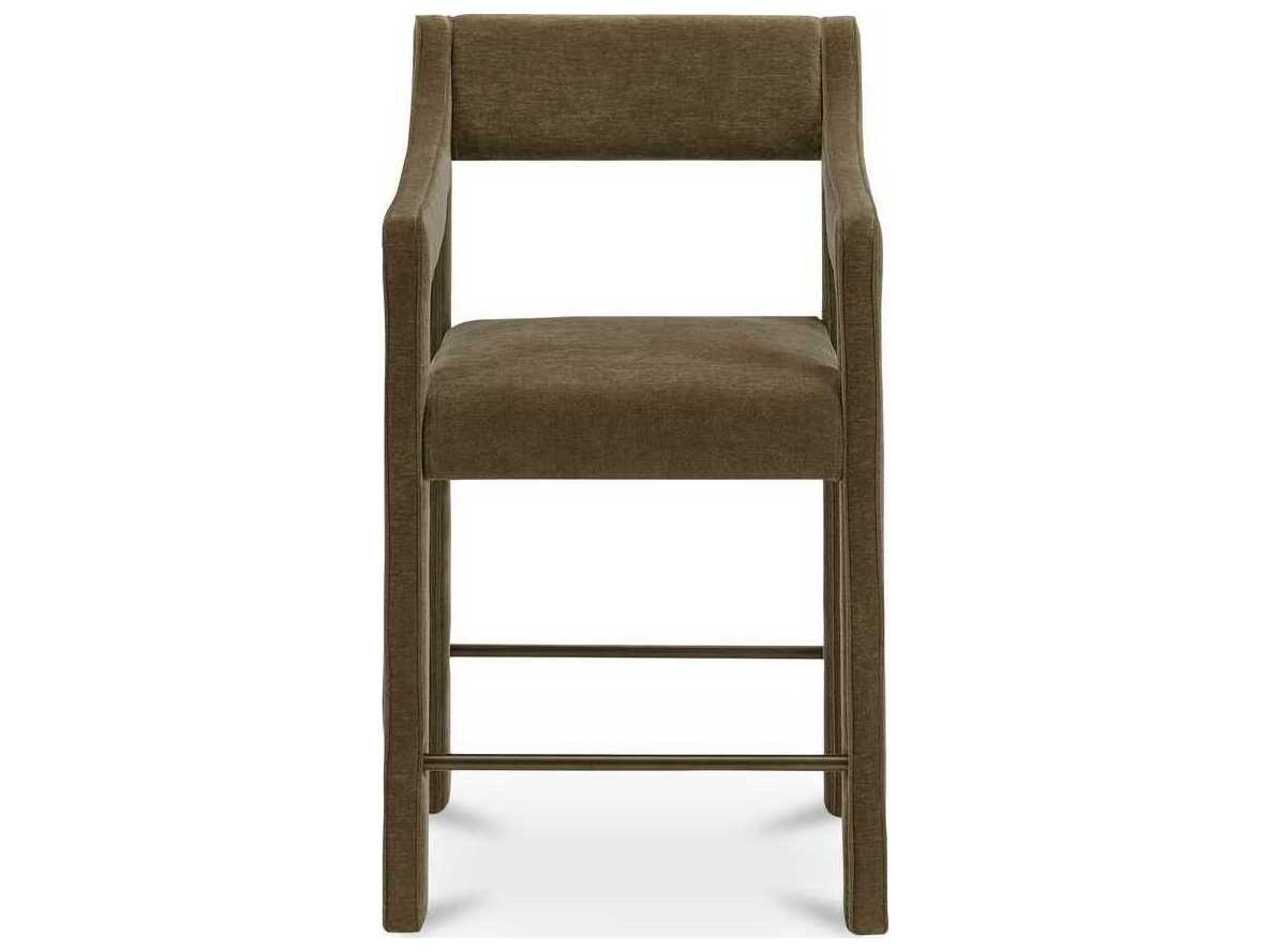 Moe's Home Elise Green Upholstered Solid Wood Counter Stool