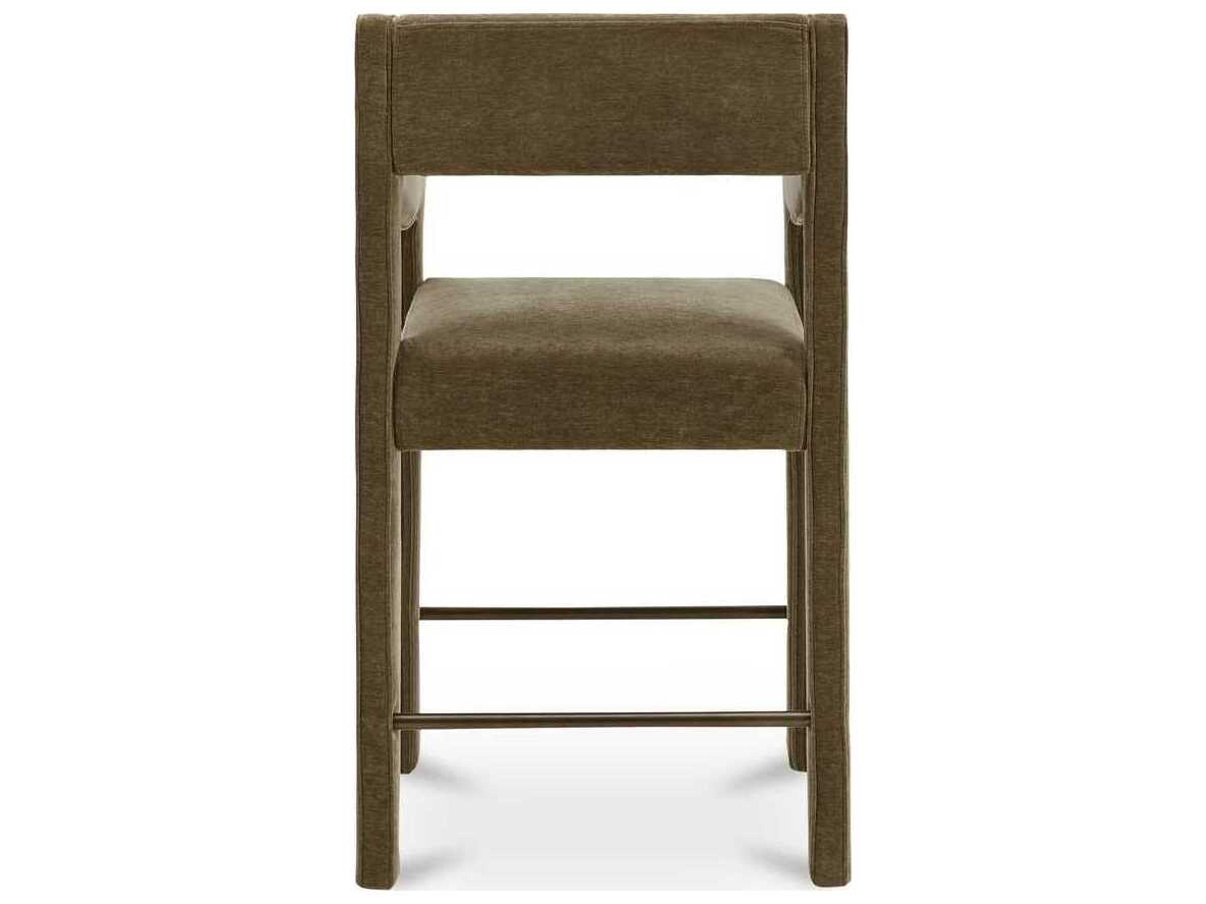 Moe's Home Elise Green Upholstered Solid Wood Counter Stool