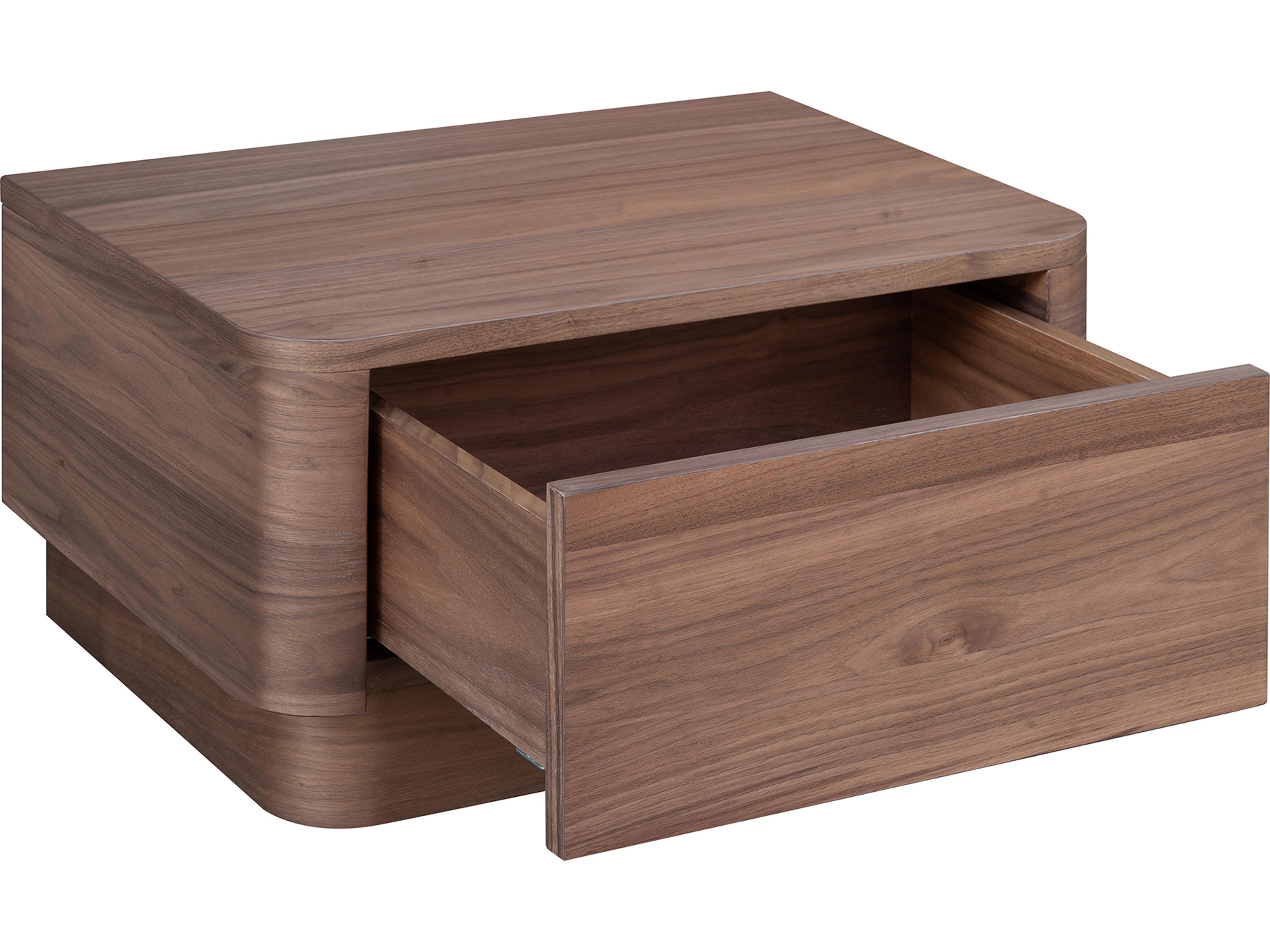 Moe's Home Round Off 1-Drawer Rubberwood Nightstand