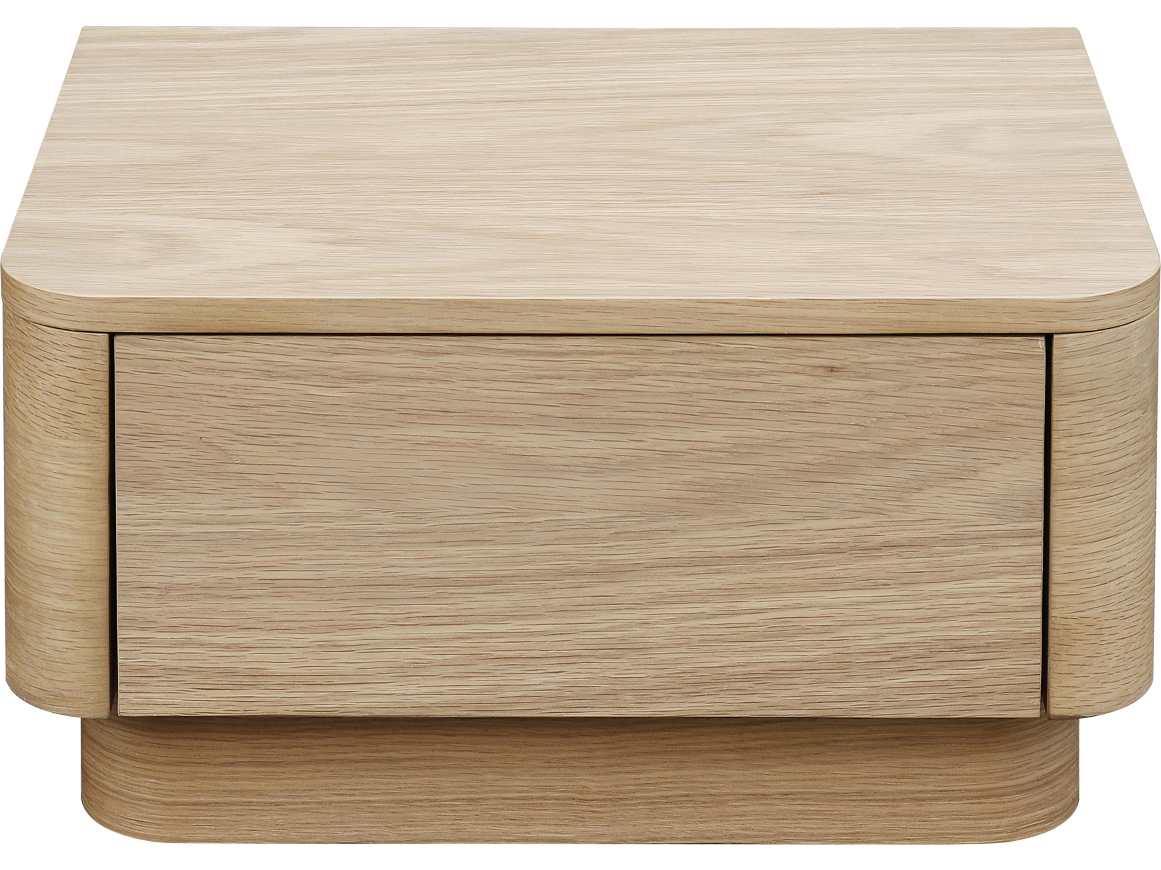 Moe's Home Round Off 1-Drawer Brown Oak Wood Nightstand