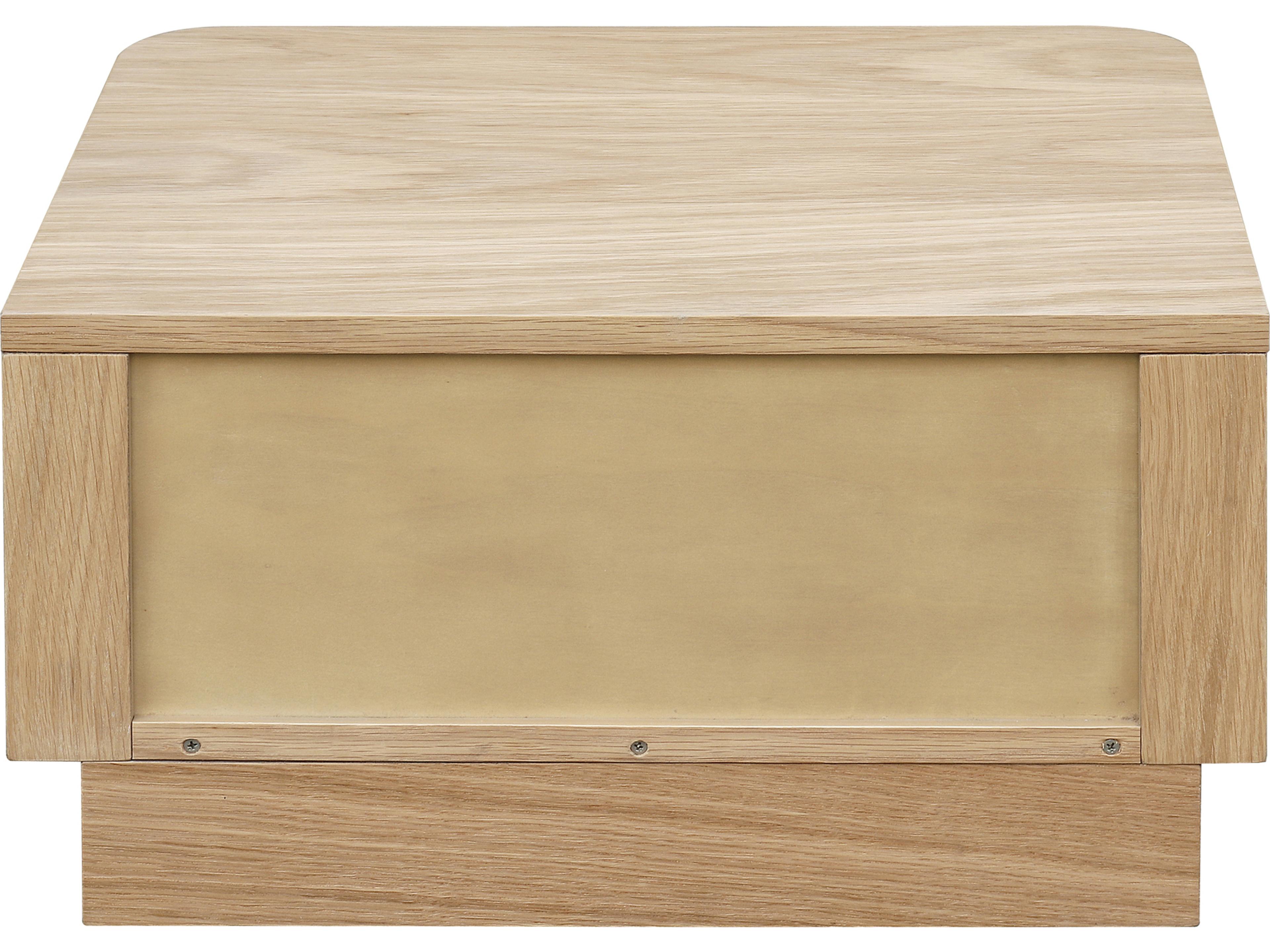 Moe's Home Round Off 1-Drawer Brown Oak Wood Nightstand