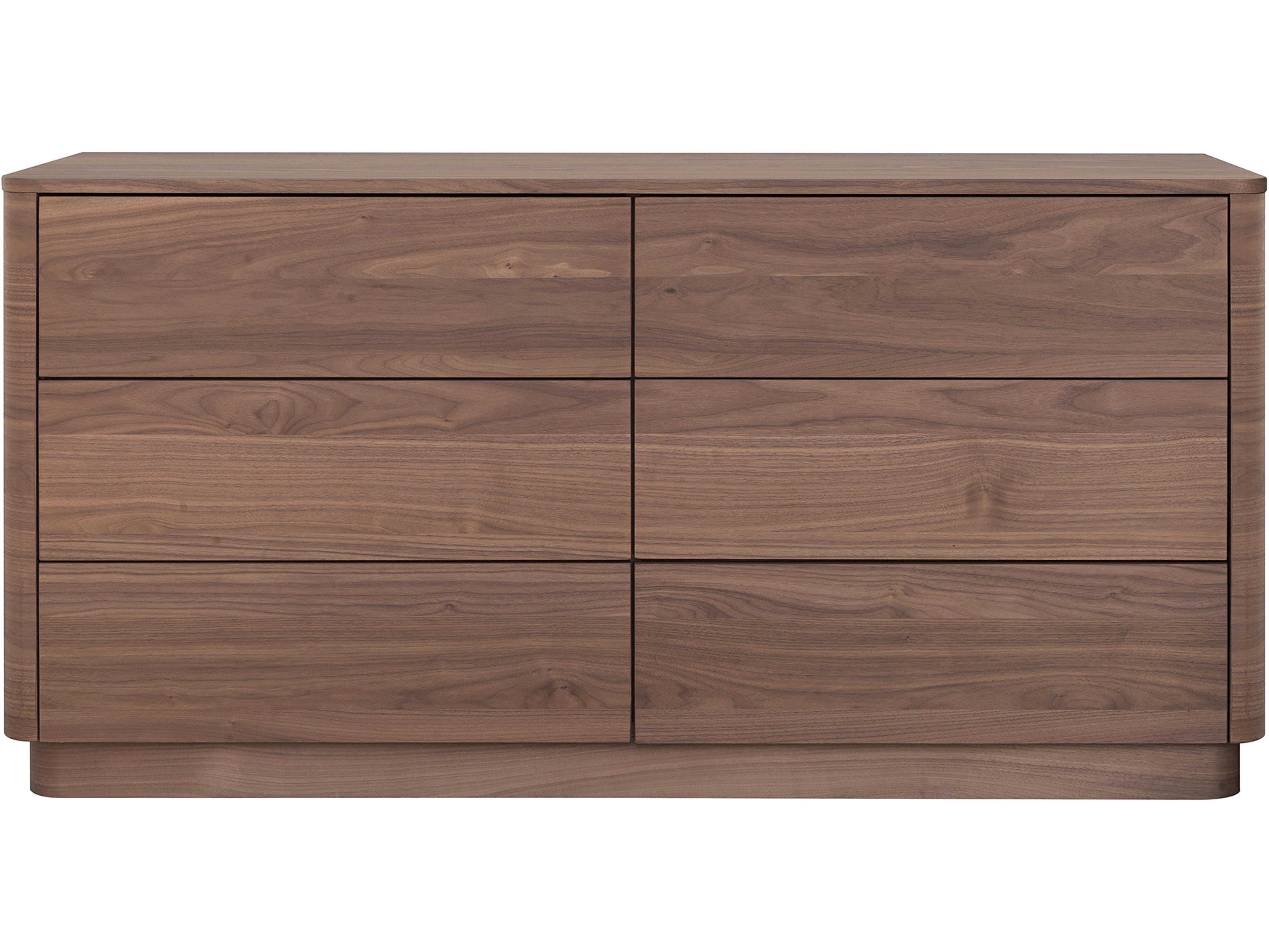 Round Off 6-Drawers Rubberwood Double Dresser