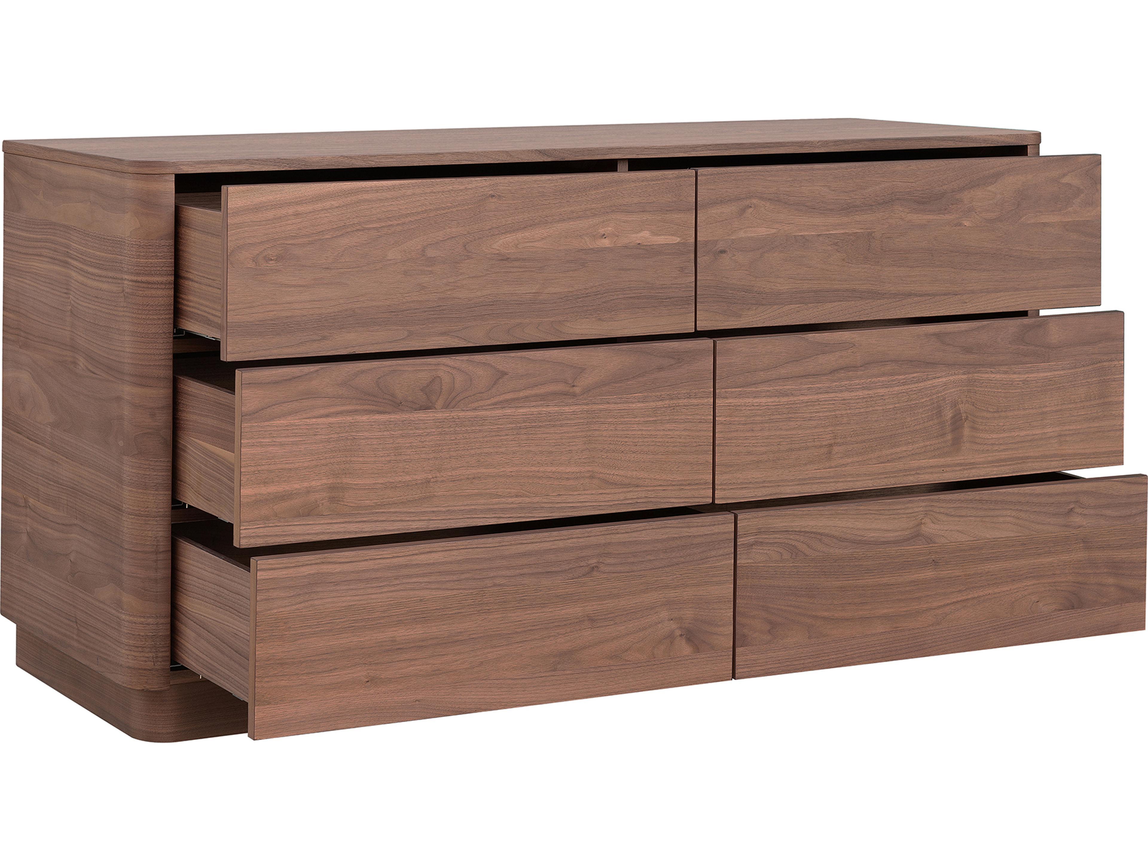 Moe's Home Round Off 6-Drawers Rubberwood Double Dresser