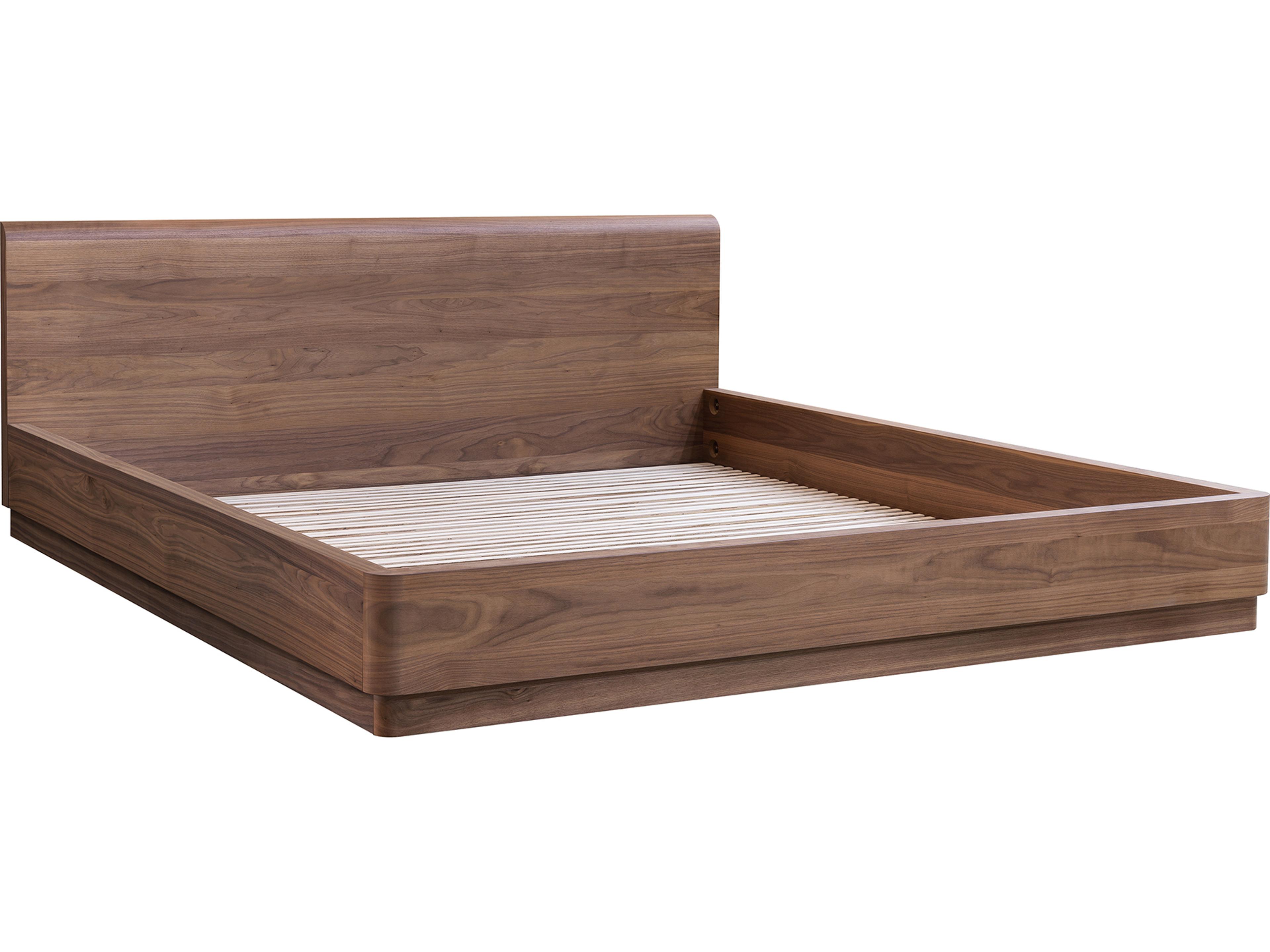 Moe's Home Round Off Natural Walnut Brown Ply Wood Queen Platform Bed