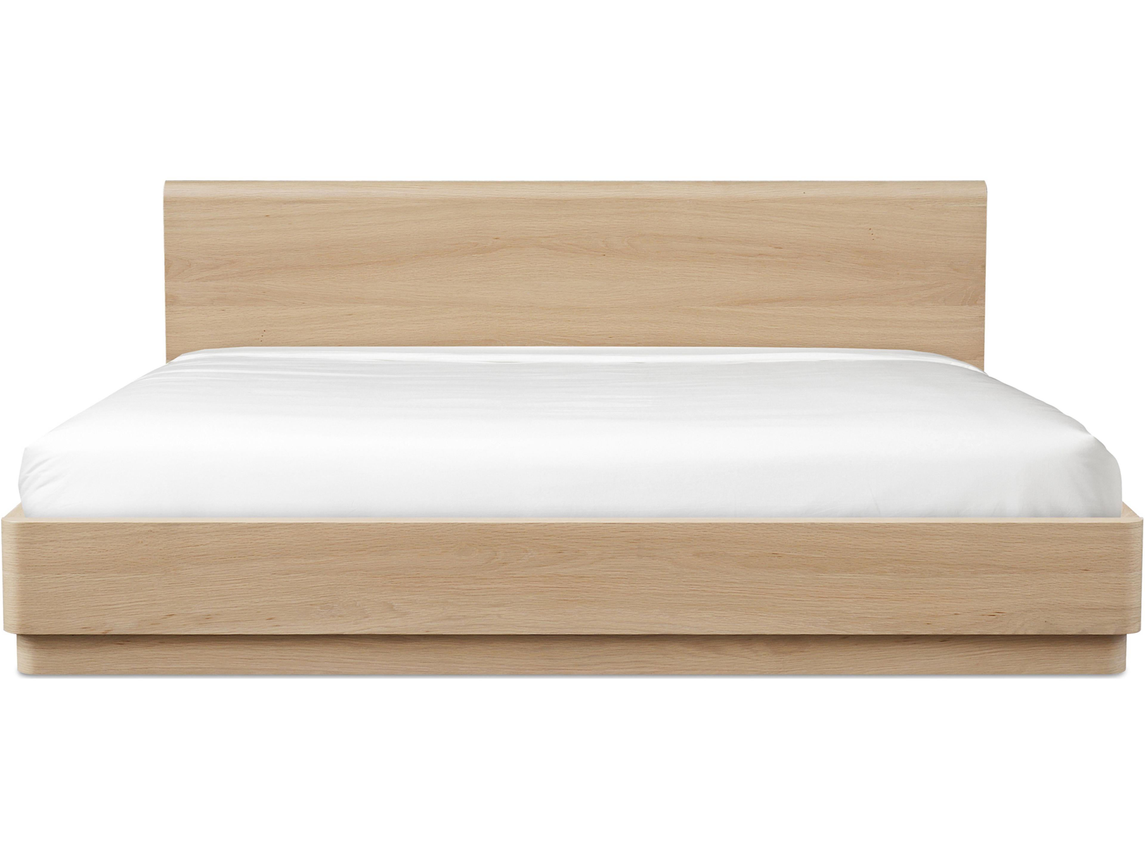 Round Off Queen Bed Light Oak Brown