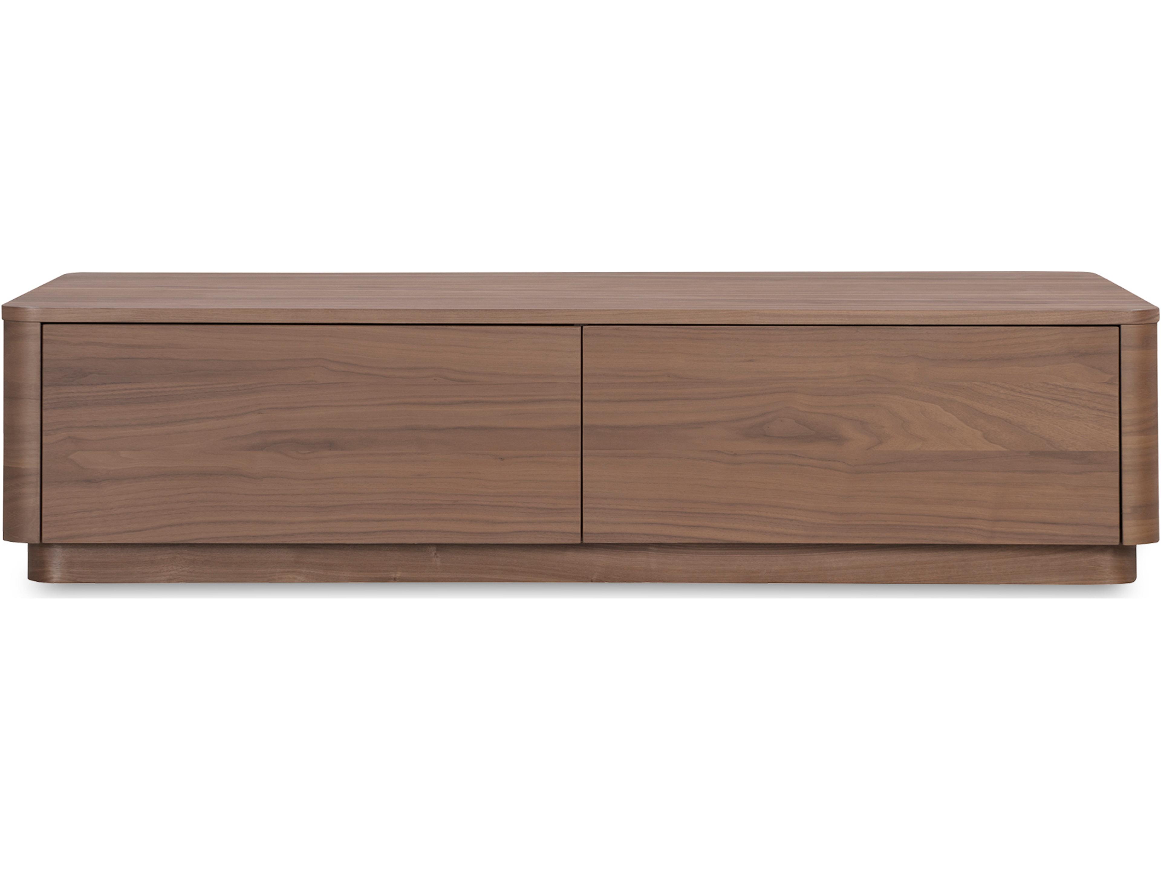 Round Off Rectangular Wood Brown Coffee Table