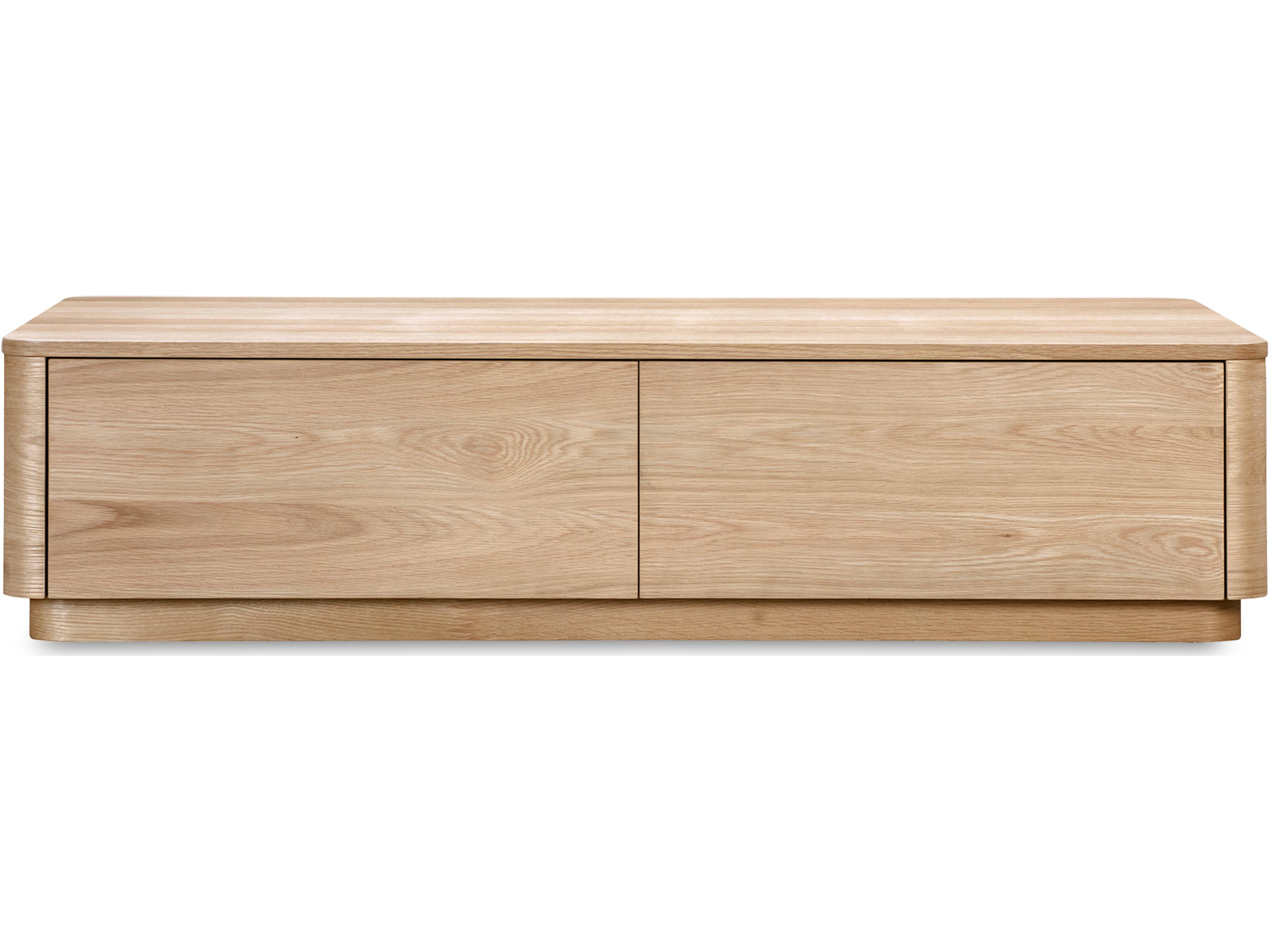 Round Off Rectangular Wood Natural Coffee Table