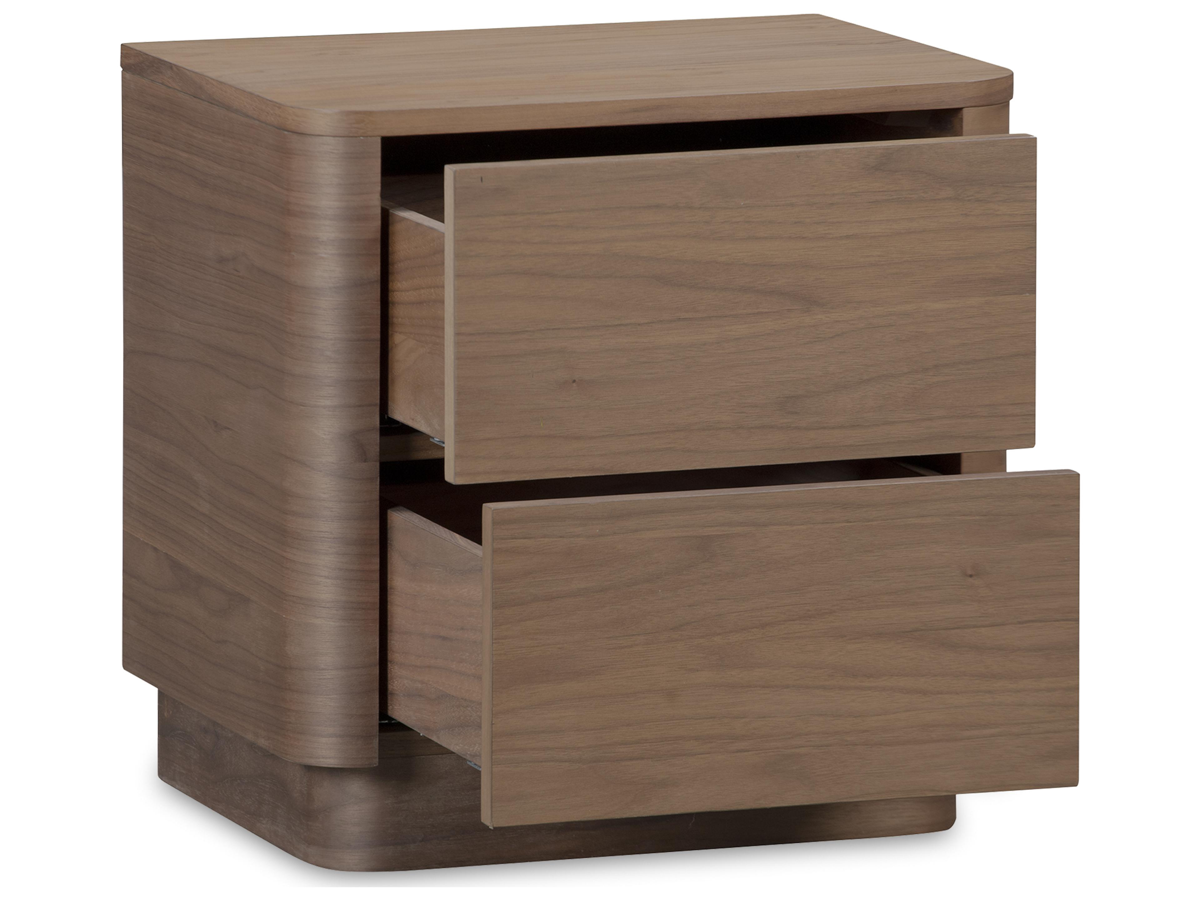 Moe's Home Round Off 2-Drawers Rubberwood Nightstand