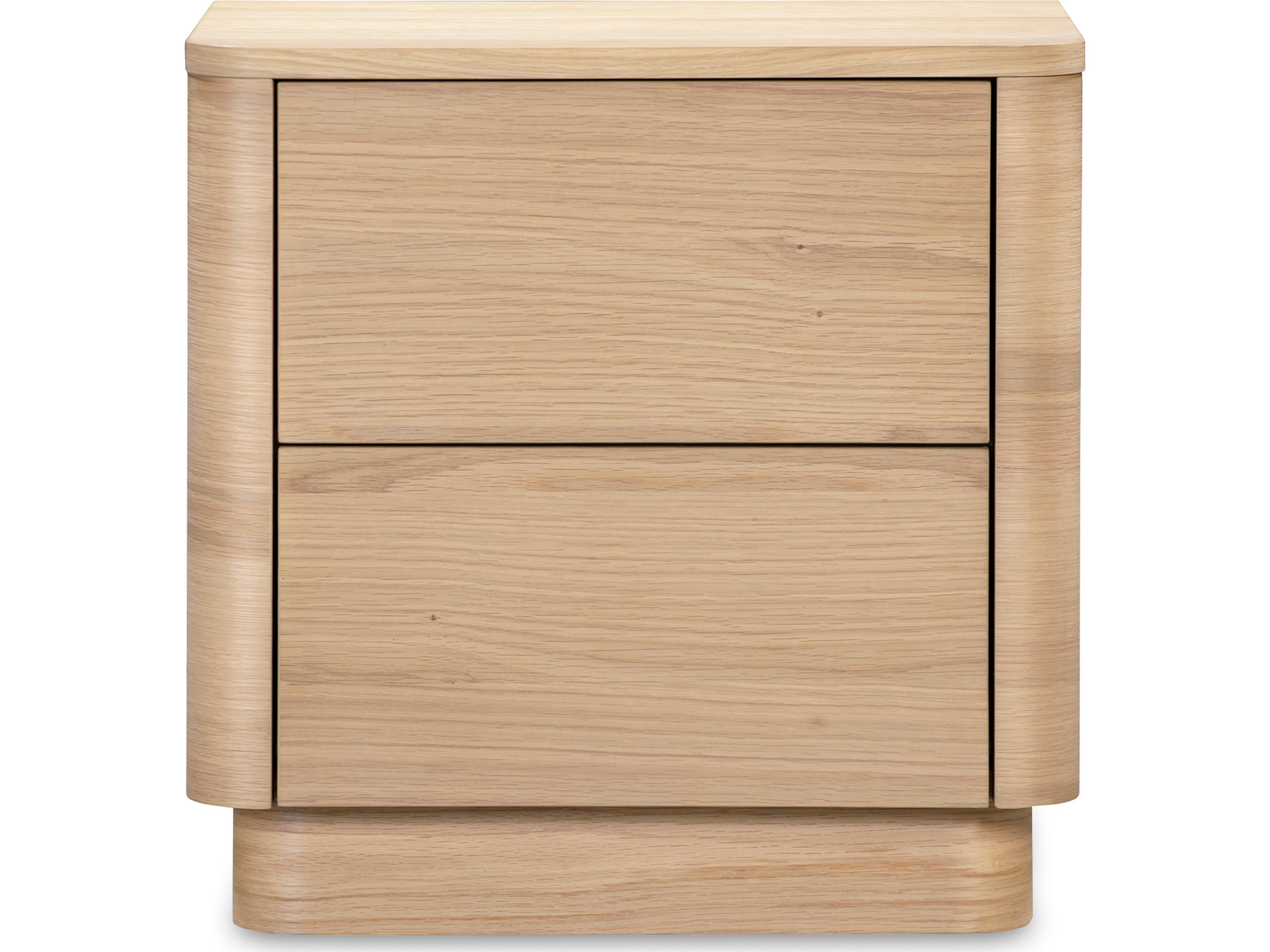 Round Off Tall Nightstand Natural Oak