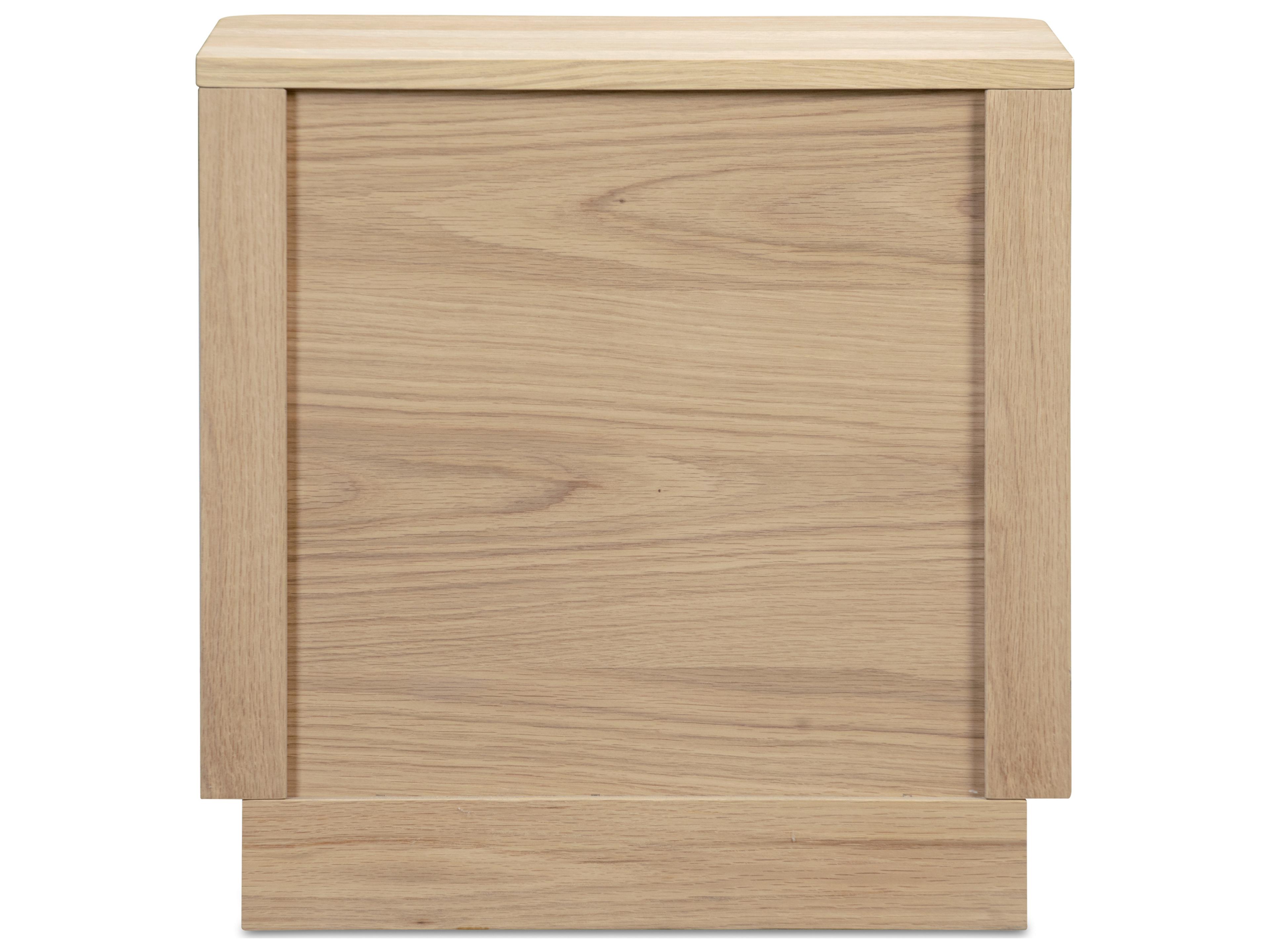Moe's Home Round Off 2-Drawers Beige Oak Wood Nightstand