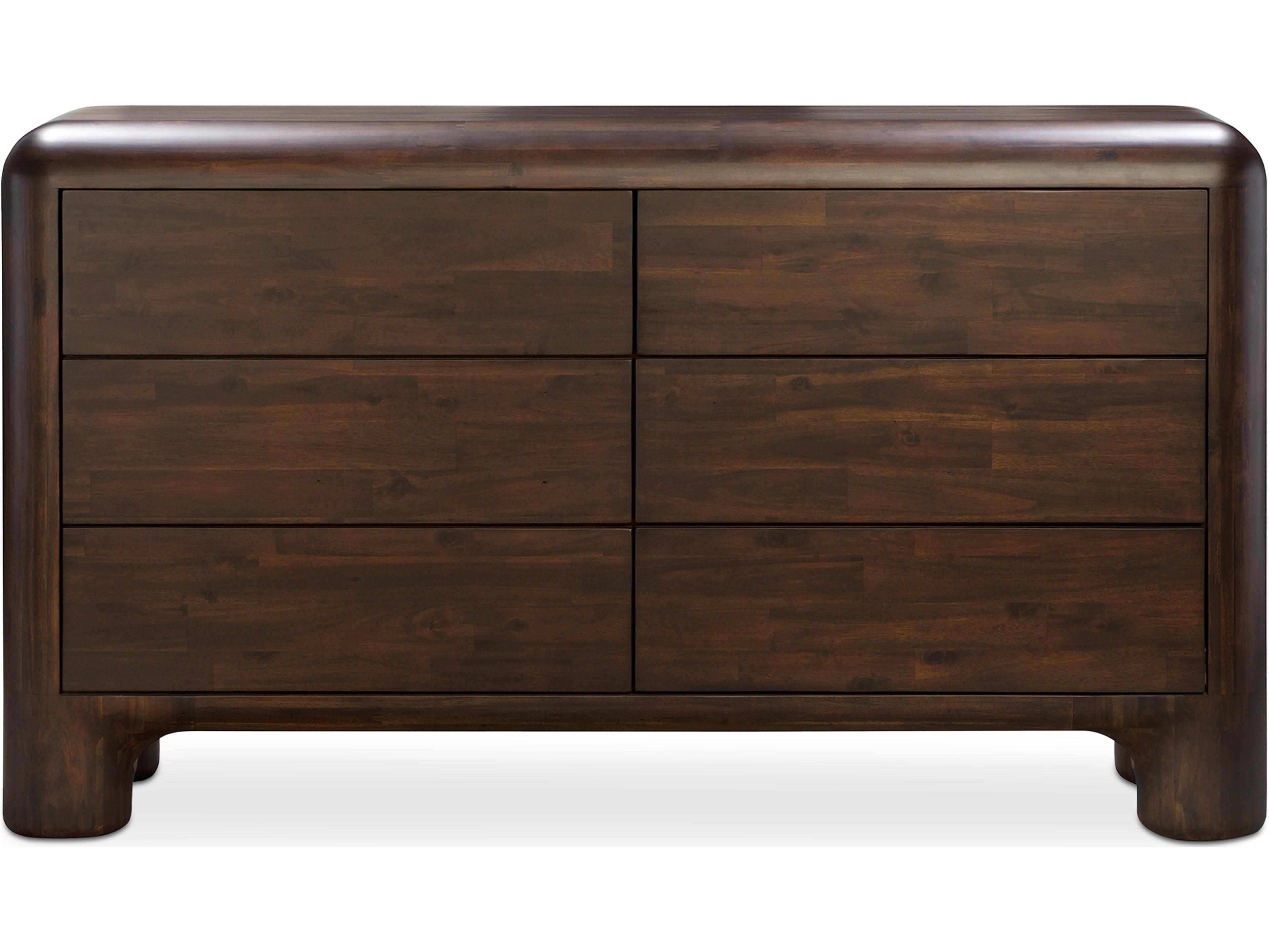 Rowan 6-Drawers Acacia Wood Double Dresser