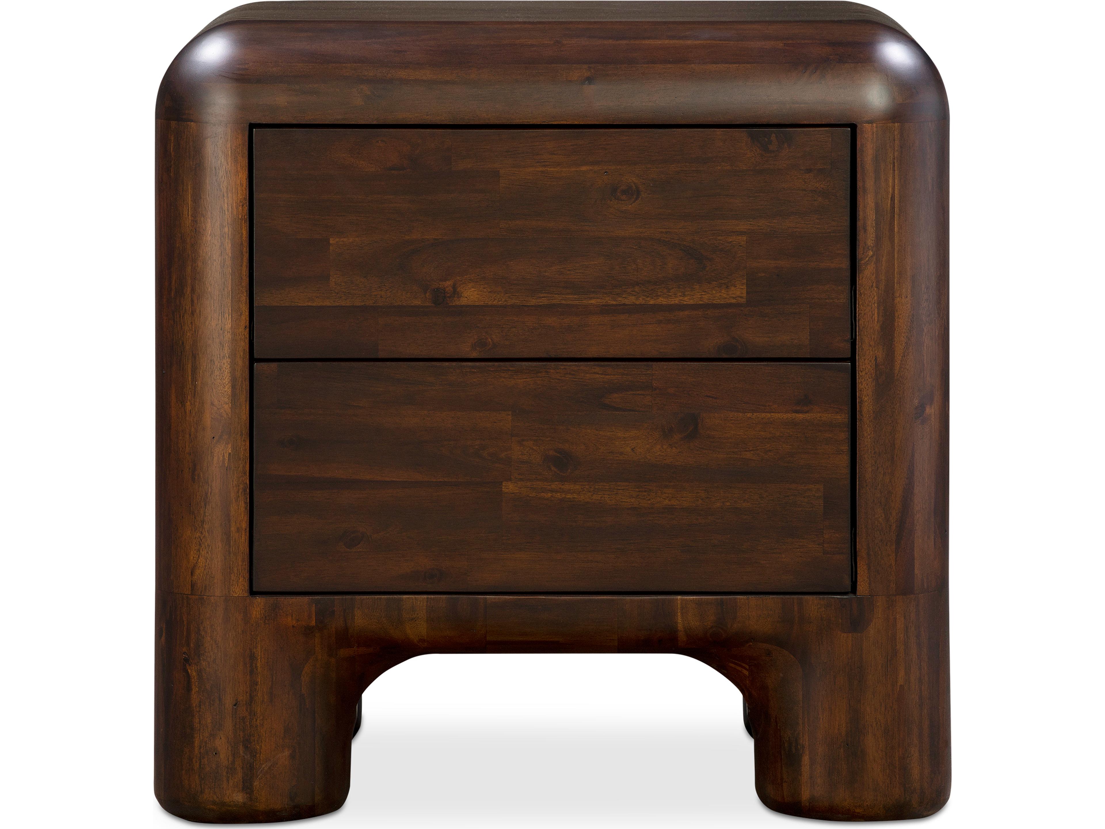 Rowan 2-Drawers Acacia Wood Nightstand