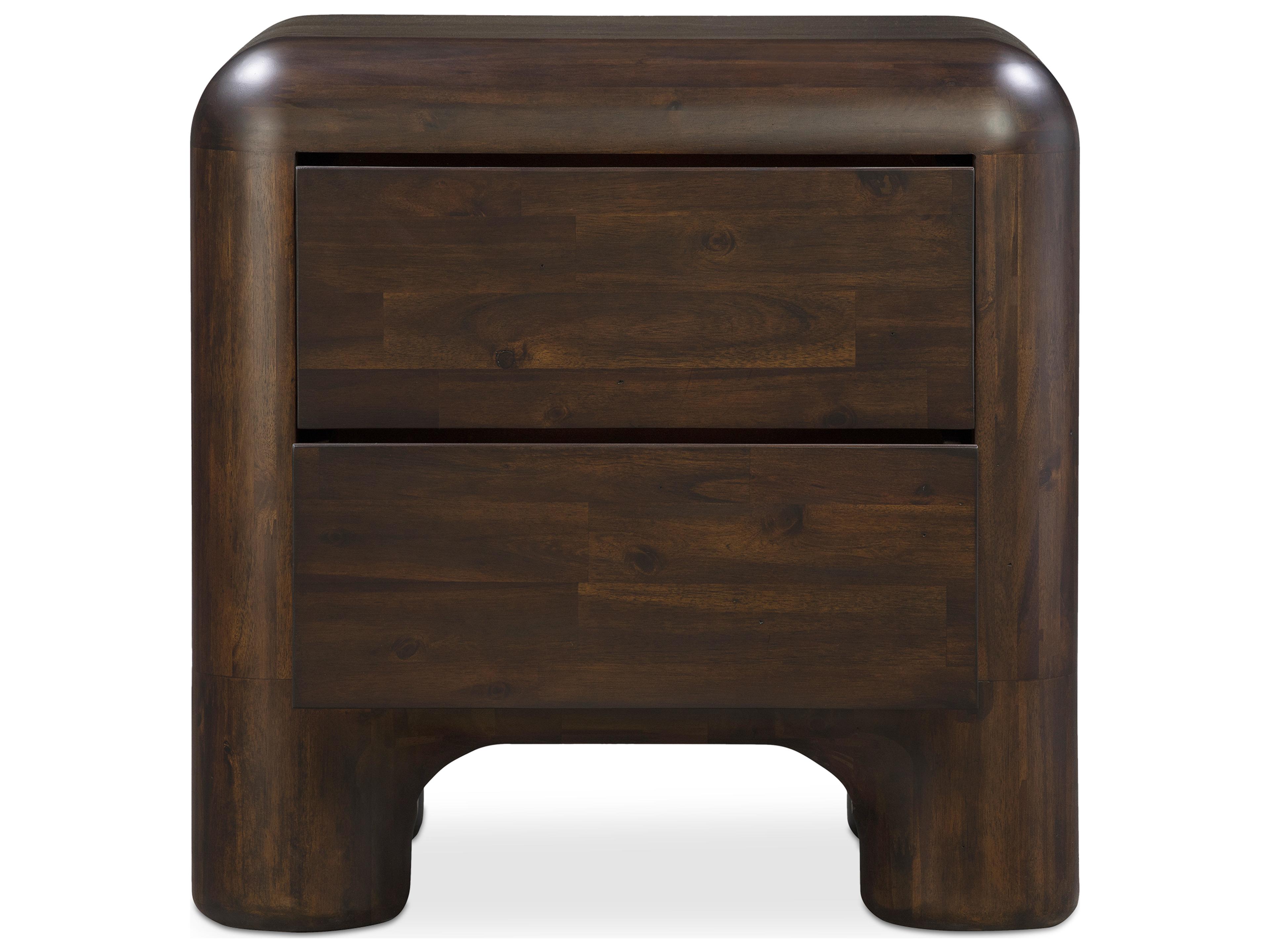 Moe's Home Rowan 2-Drawers Acacia Wood Nightstand