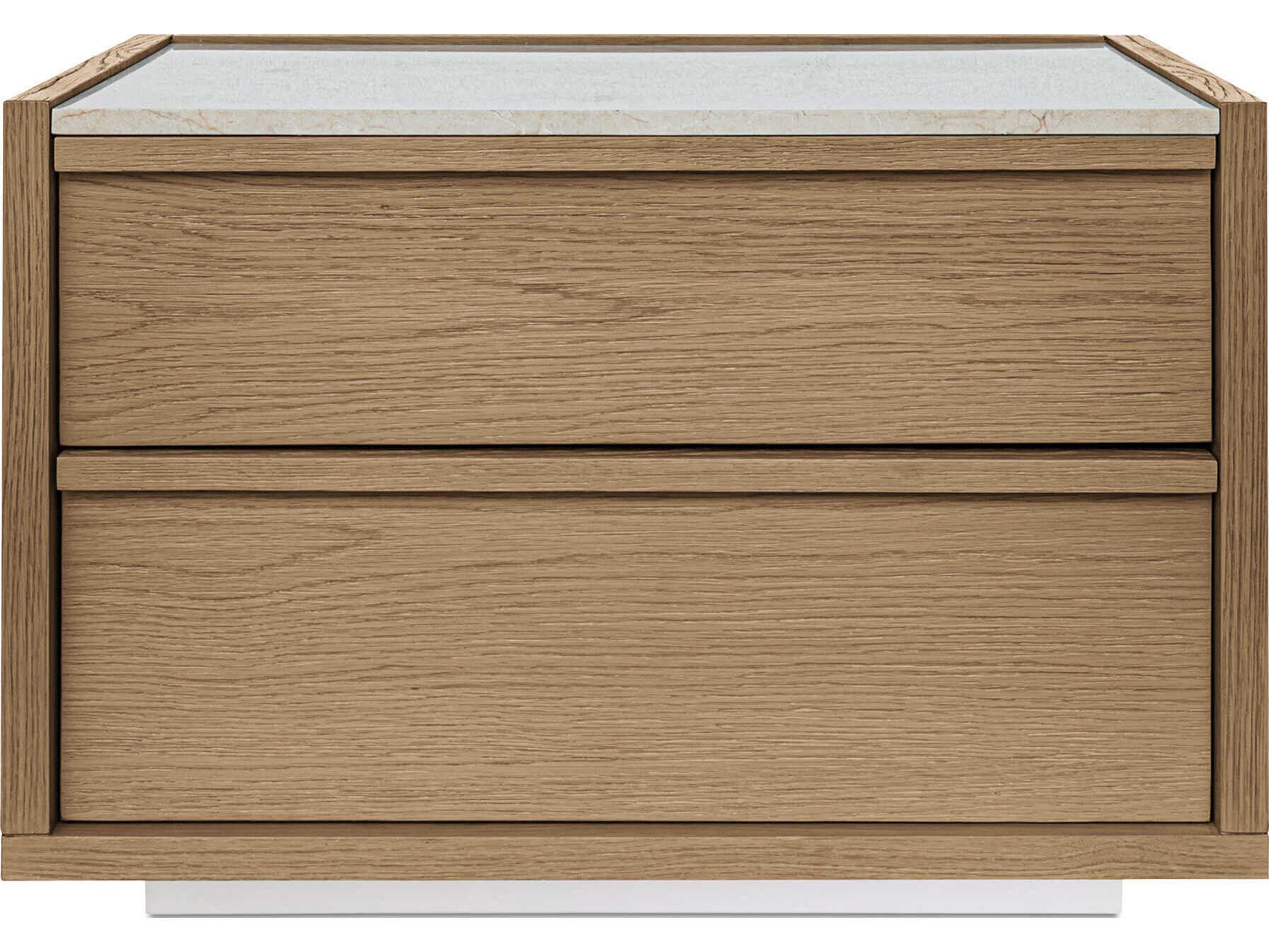 Ashcroft 2-Drawers Oak Wood Nightstand