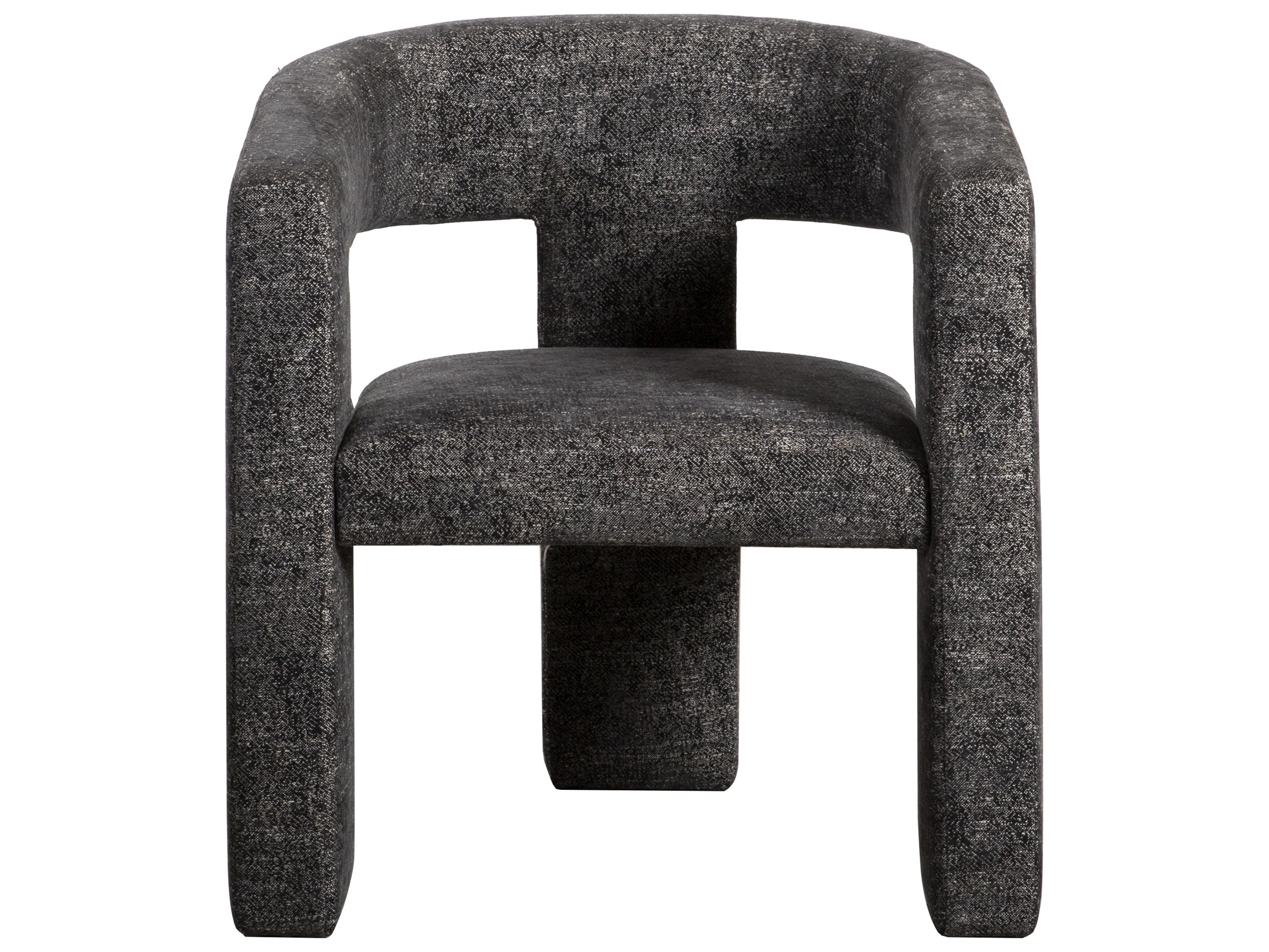 Moe's Home Elo Fabric Ply Wood Black Upholstered Arm Dining Chair