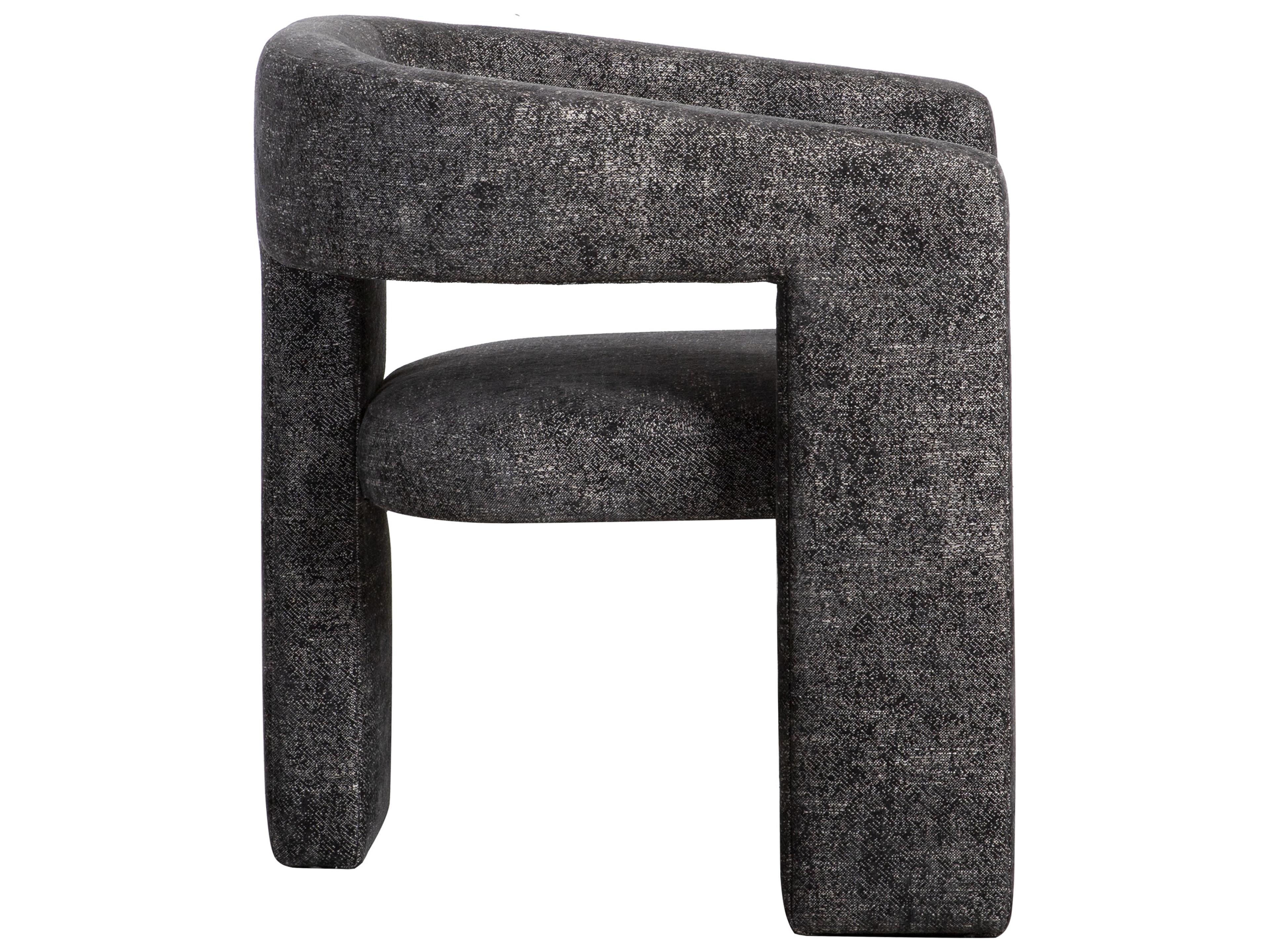 Moe's Home Elo Fabric Ply Wood Black Upholstered Arm Dining Chair