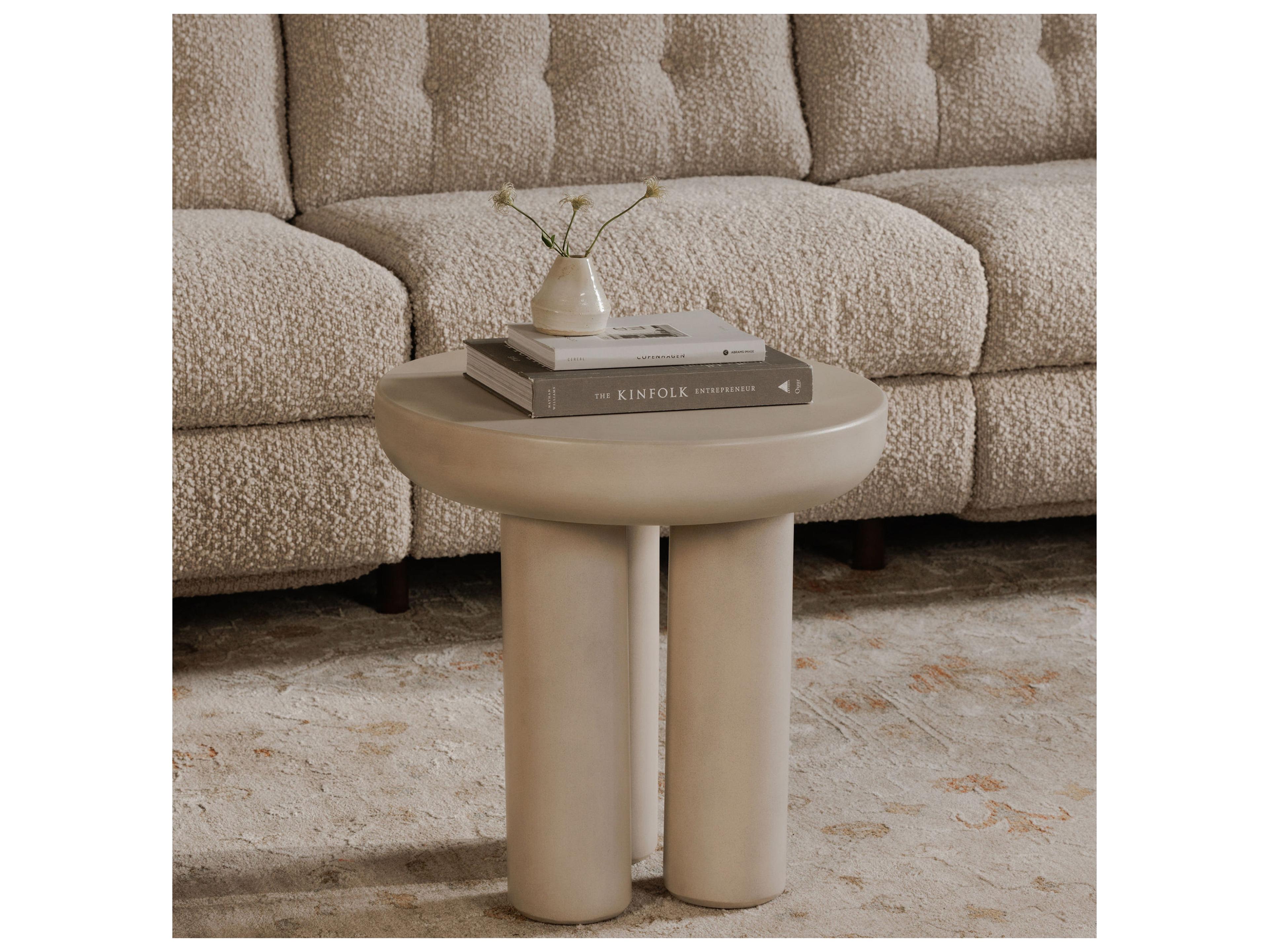 Moe's Home Rocca Round Ceramic End Table