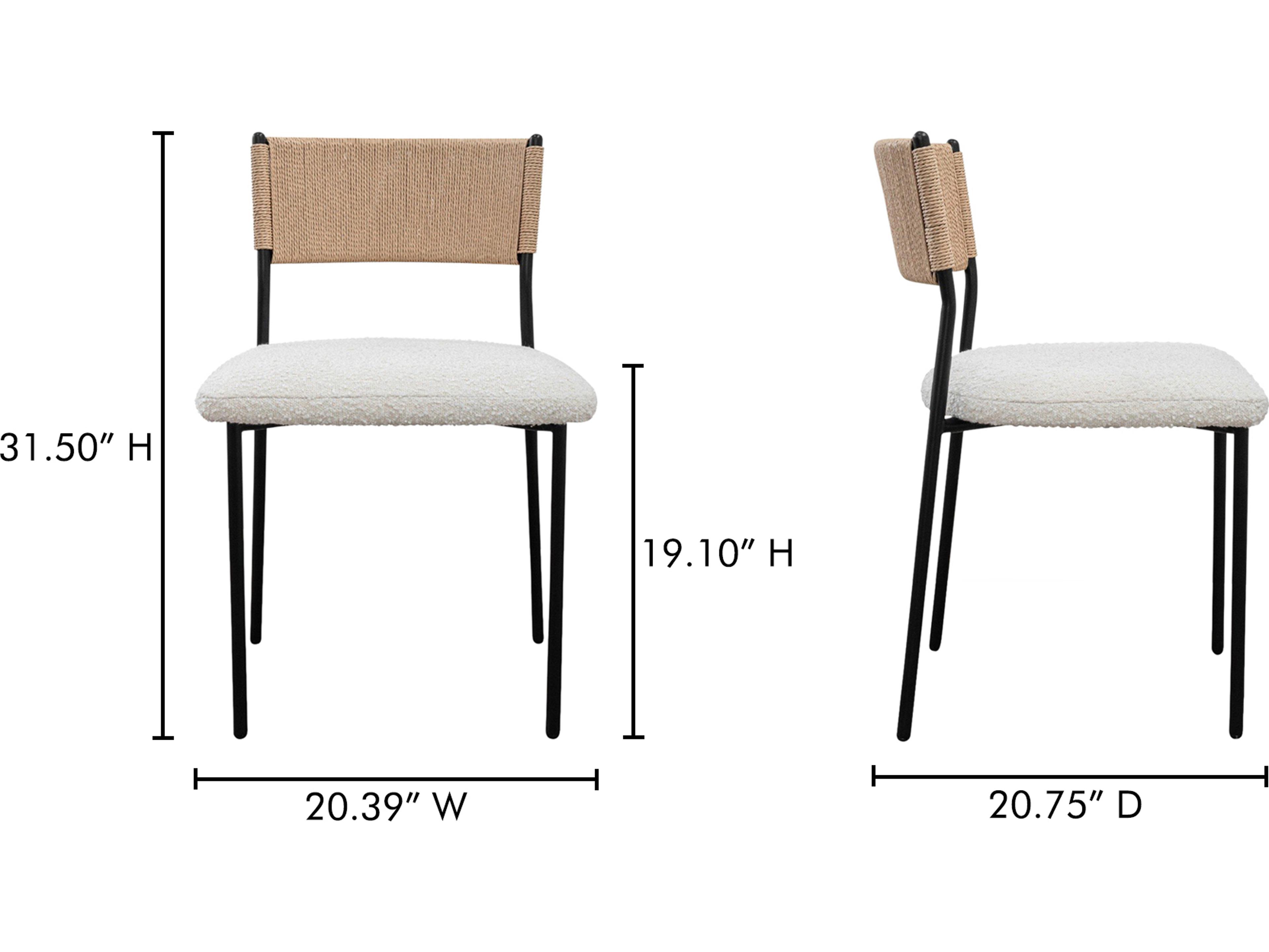 Moe's Home Foley Black Upholstered Armless Dining Chair Set Of Two
