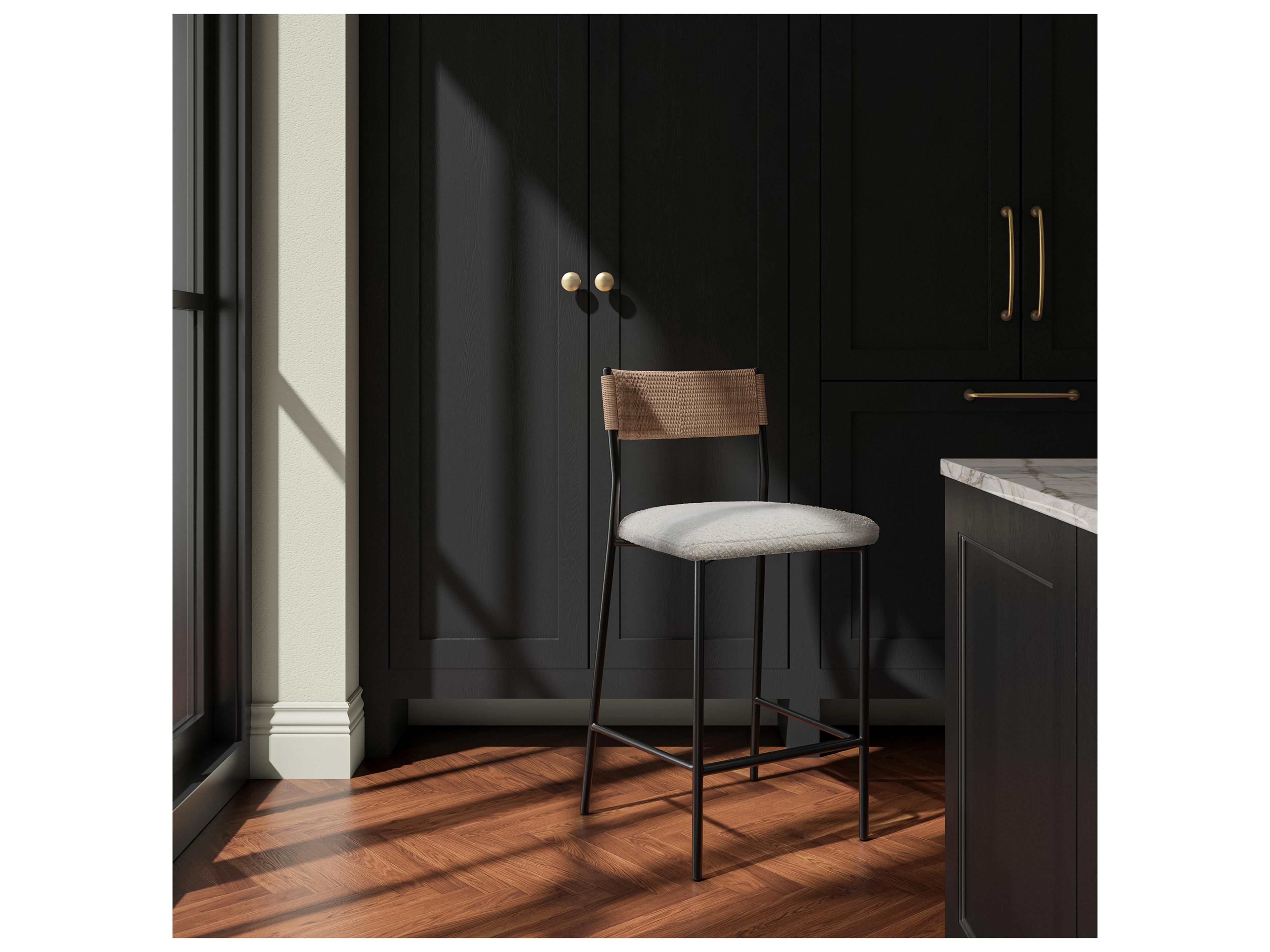 Moe's Home Foley Upholstered White Counter Stool