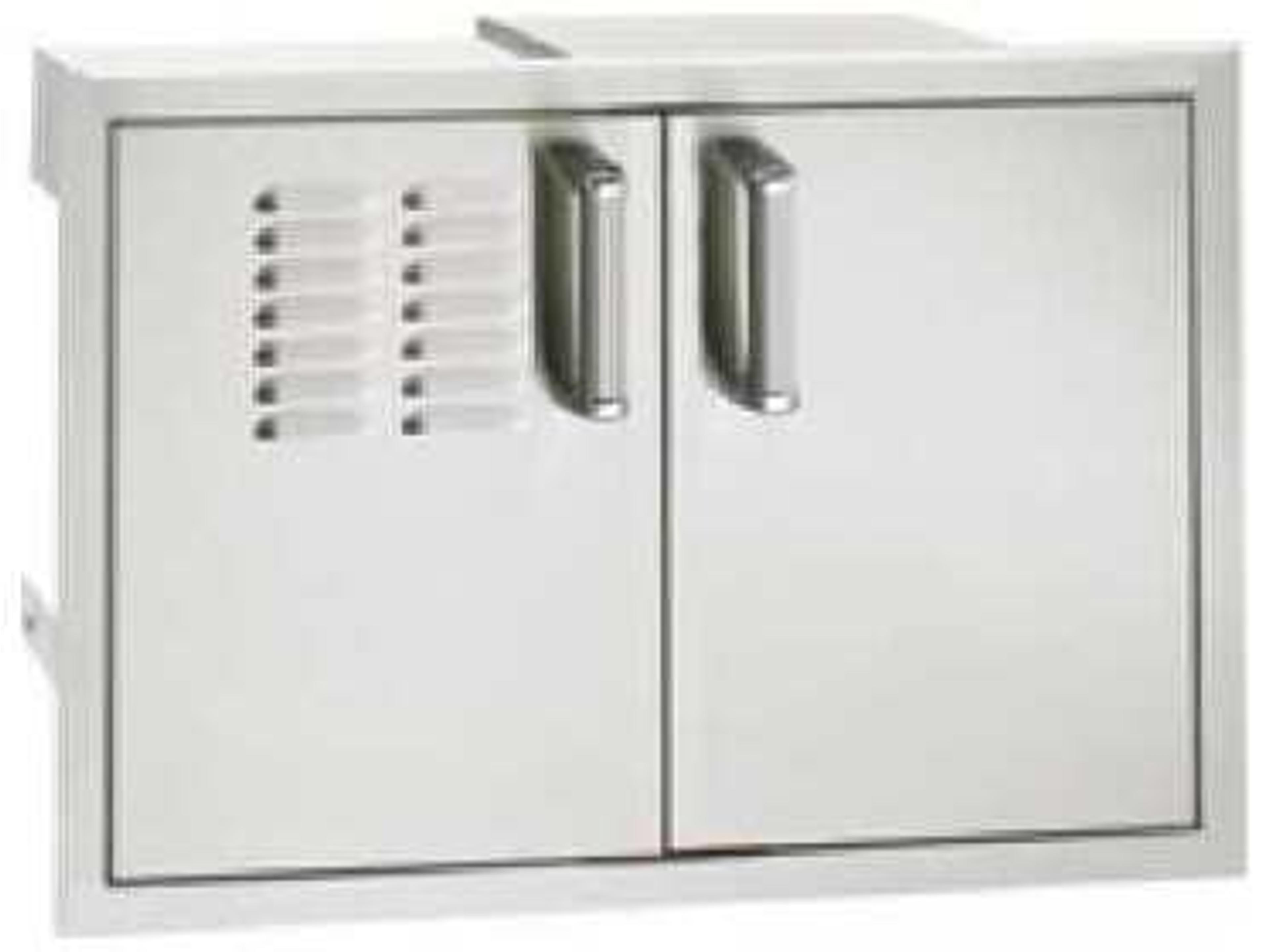 Double Doors with Trash Tray / Louvers & Dual Drawers