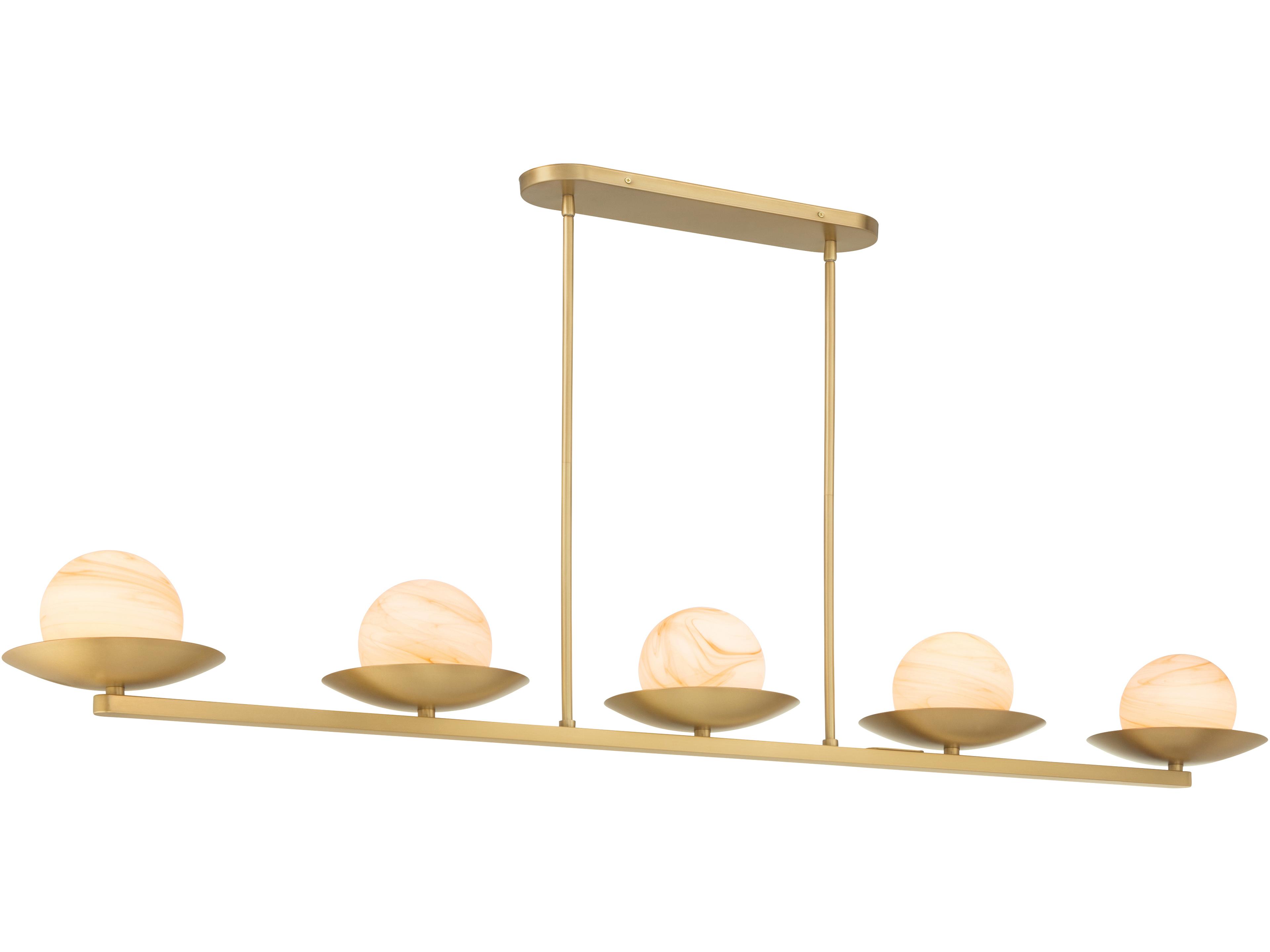 Olenne 5-Light Legacy Brass Globe Island Pendant