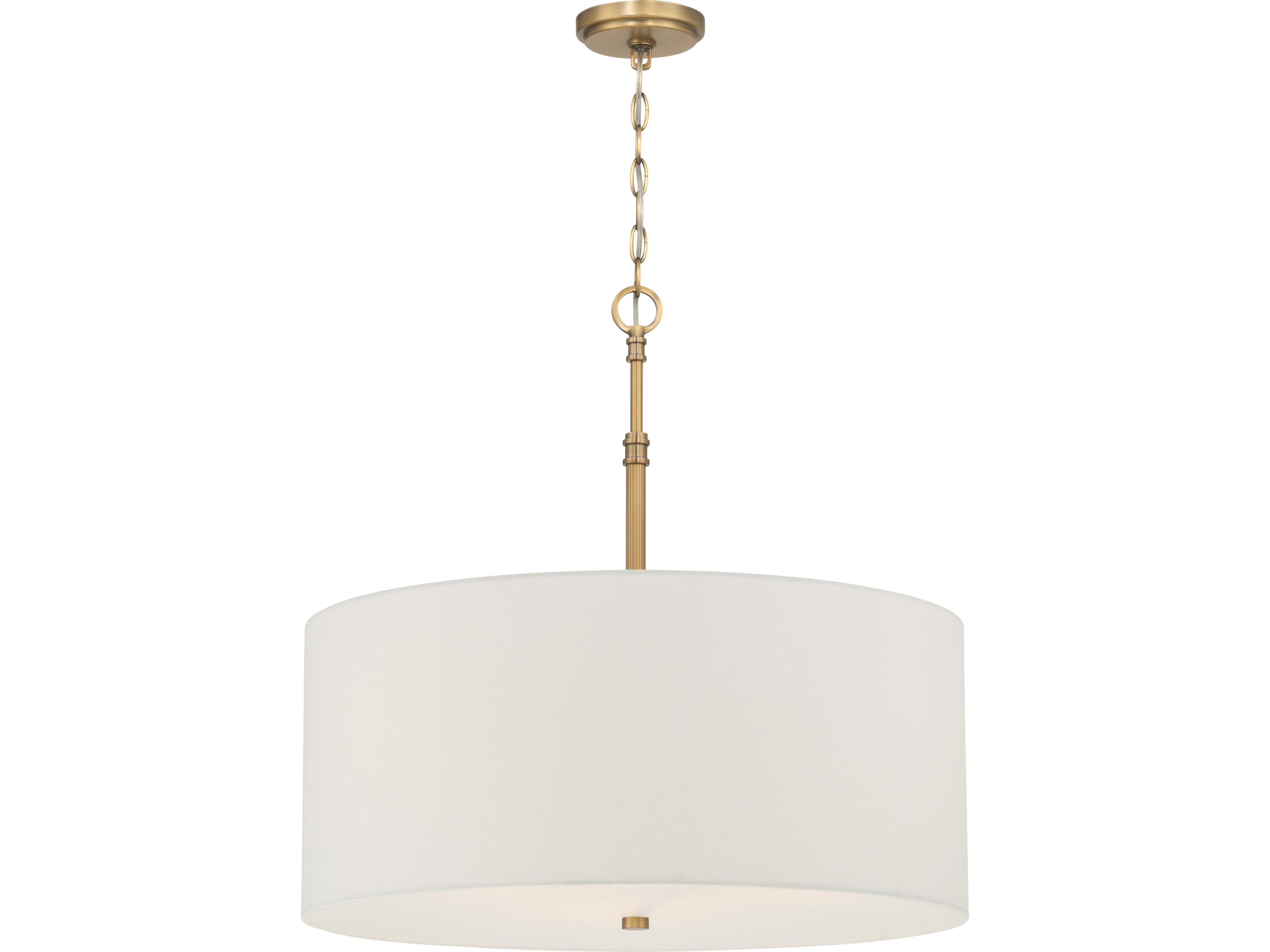 Molvene 3-Light Legacy Brass Drum Pendant