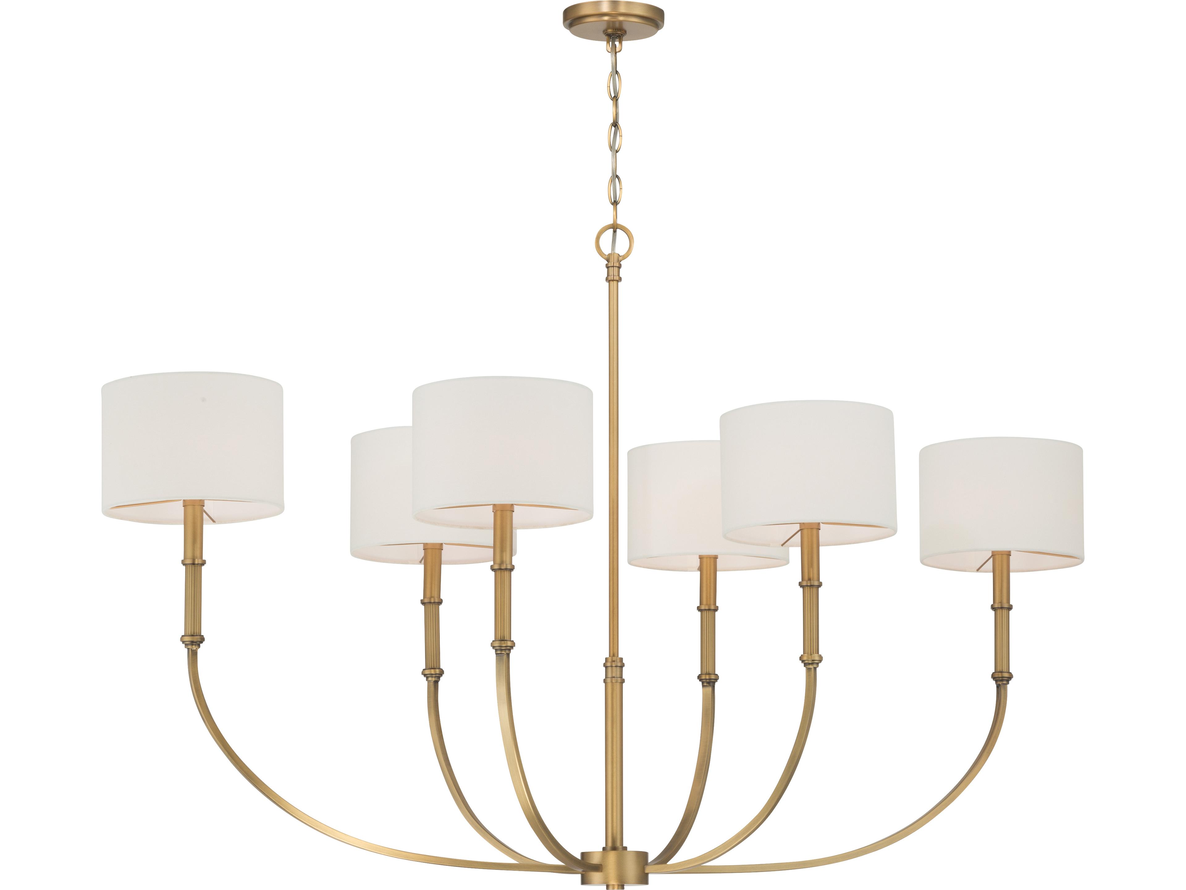 Molvene 6-Light Legacy Brass Drum Island Pendant