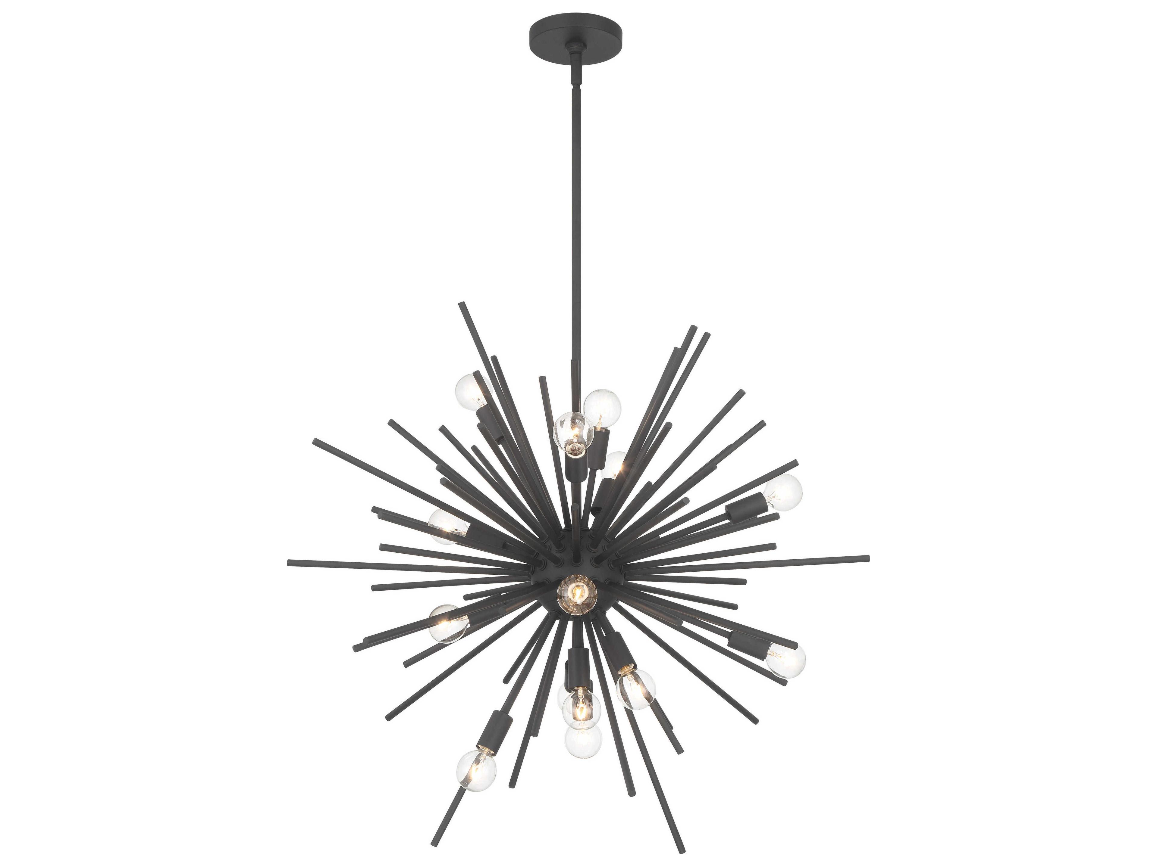 Bessel 15-Light Coal Black Sputnik Pendant