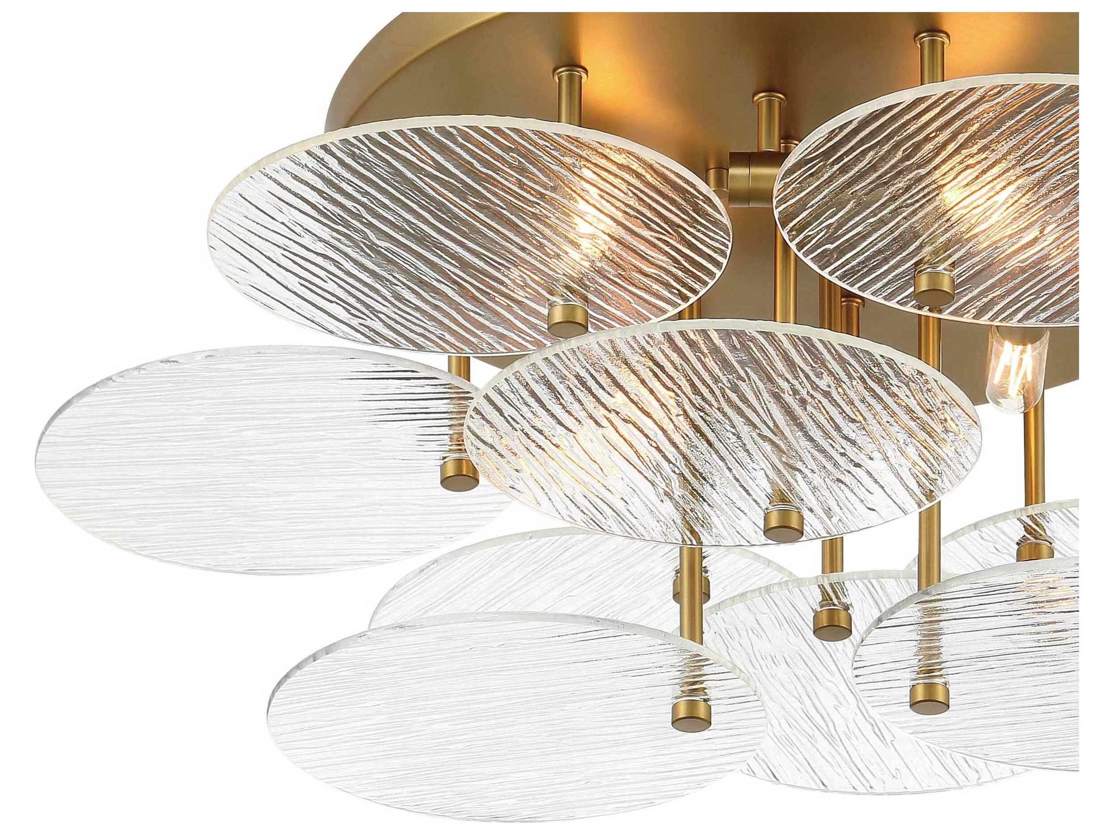 Minka Lavery Artze 4-Light Soft Brass Glass Semi Flush Mount
