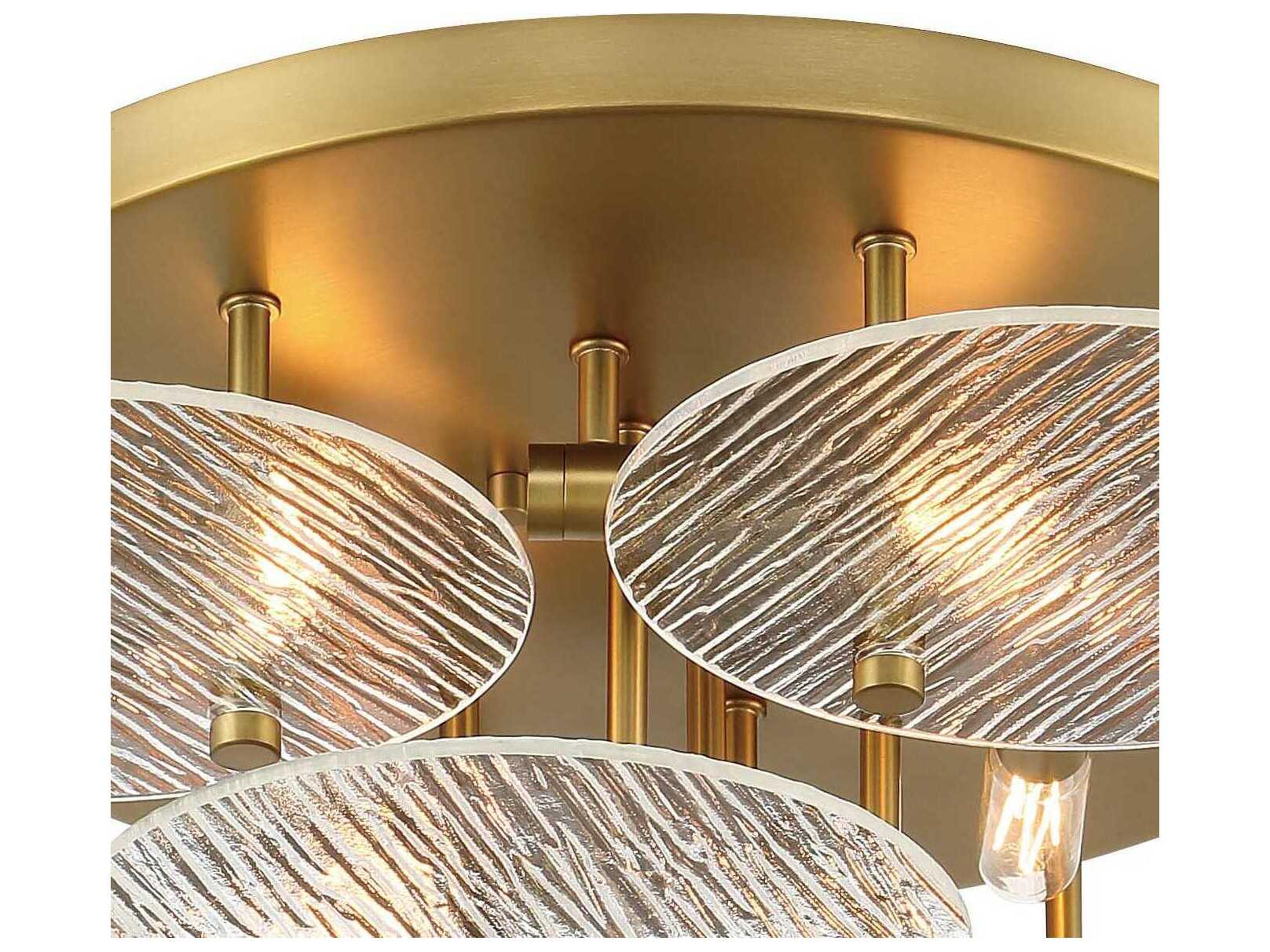 Minka Lavery Artze 4-Light Soft Brass Glass Semi Flush Mount
