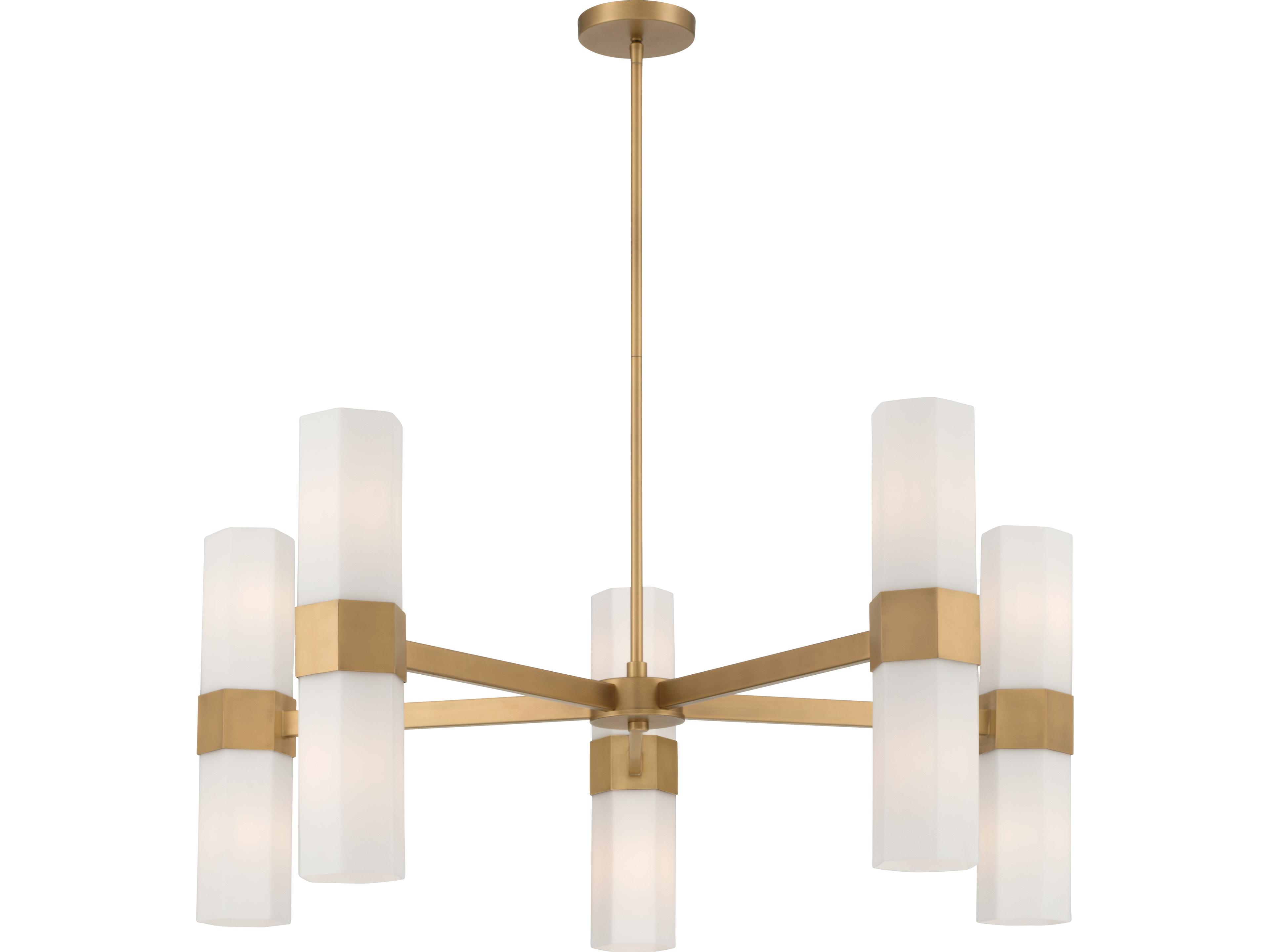 Delgada 10-Light Legacy Brass Cylinder Chandelier