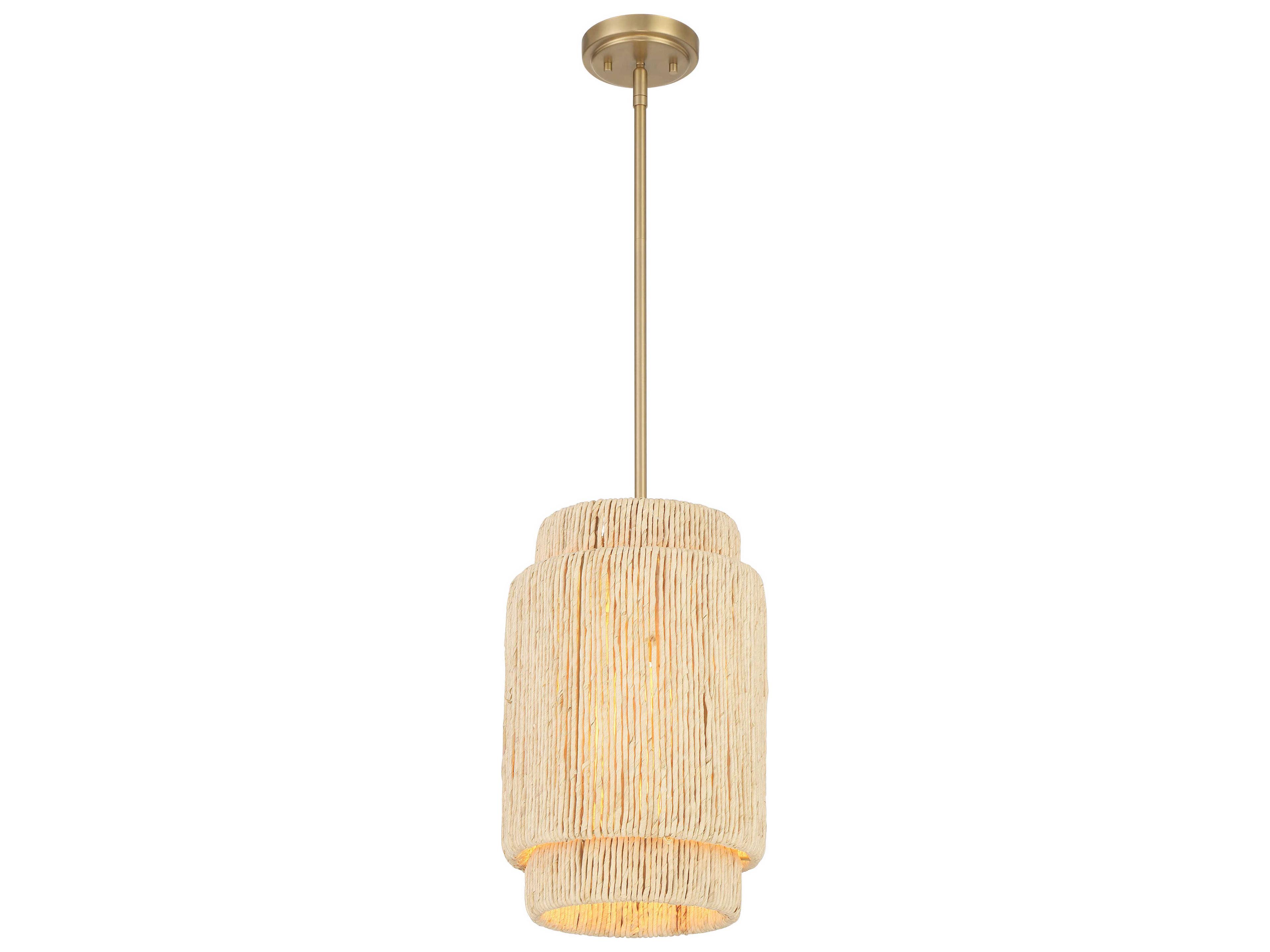 Caviana 1-Light Signature Brass Brown Cylinder Pendant