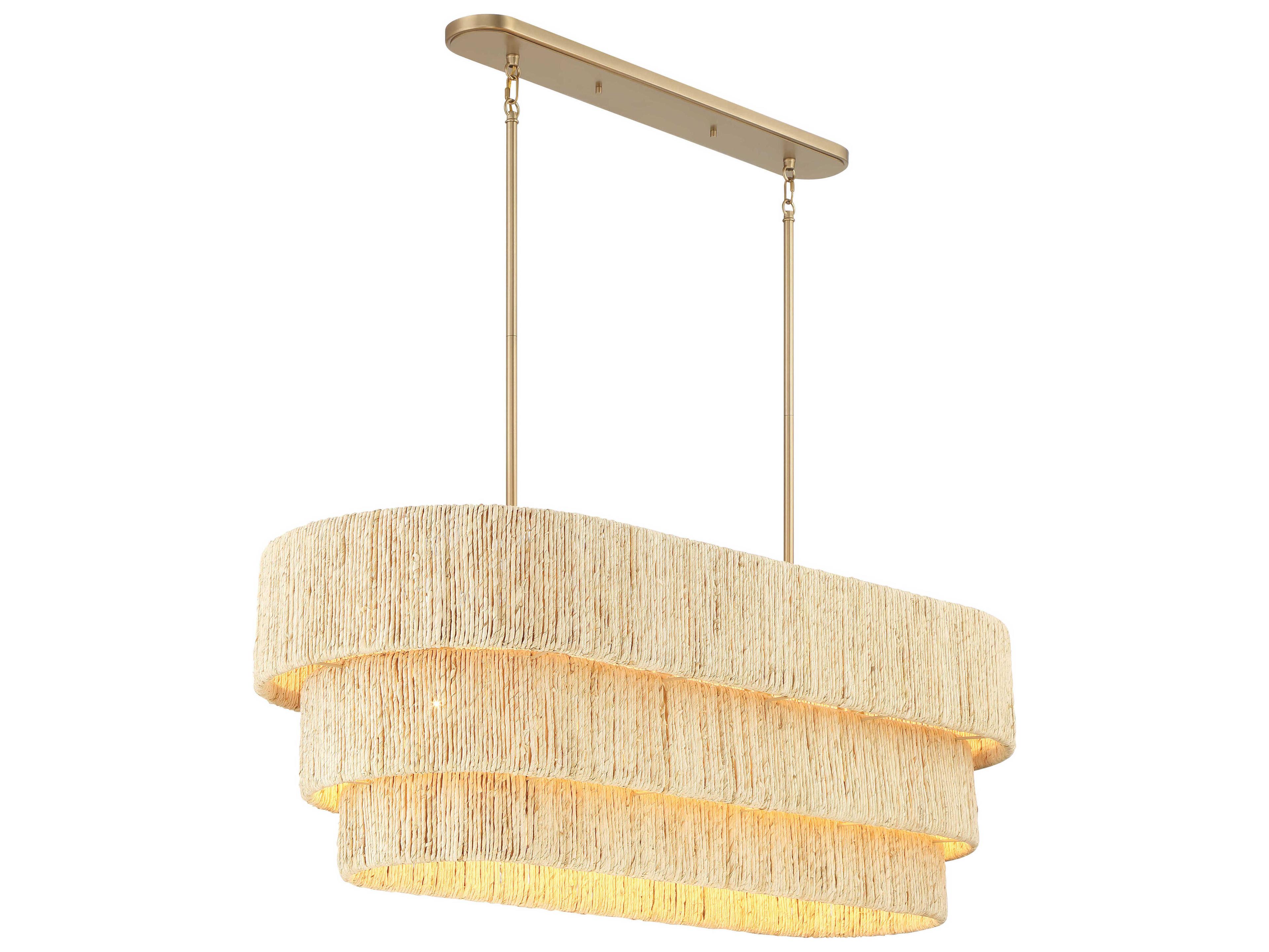 Caviana 5-Light Signature Brass Tiered Island Pendant