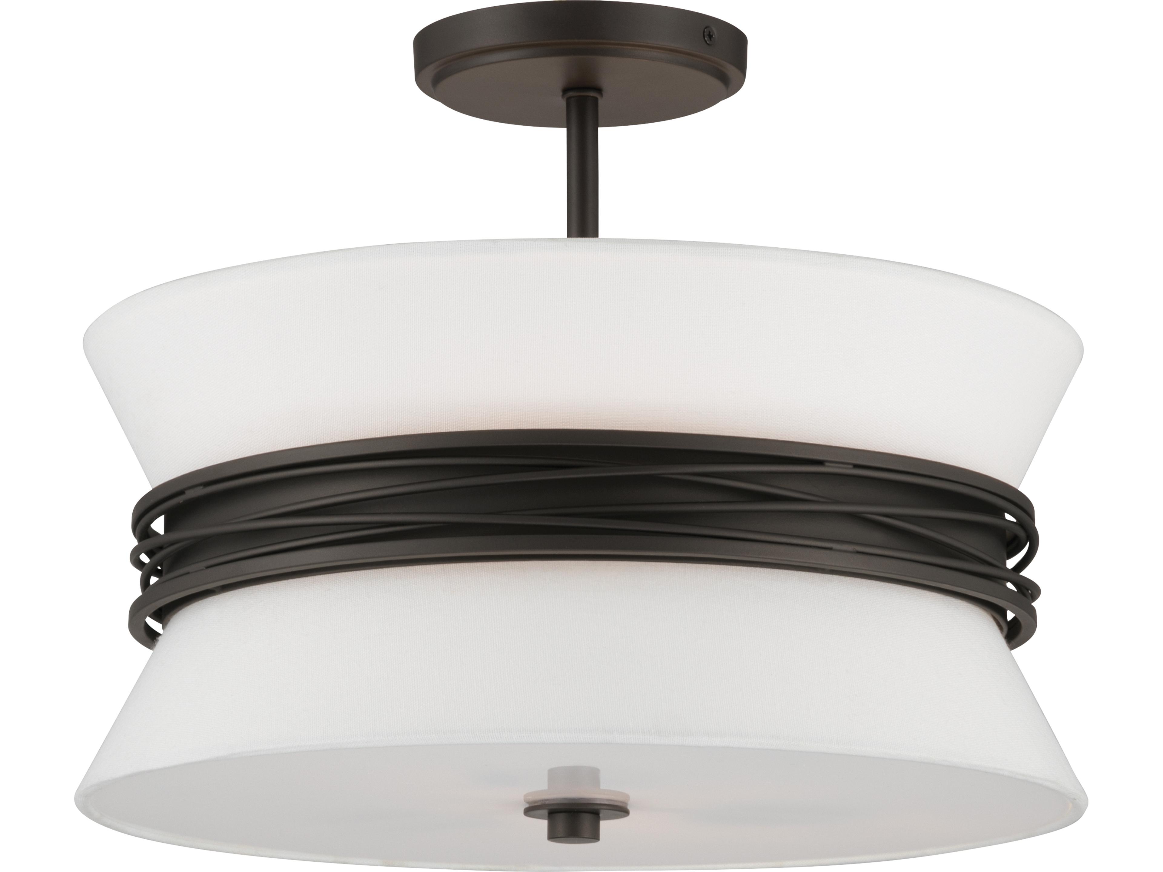 Dalvor 3-Light Dark Bronze Semi Flush Mount