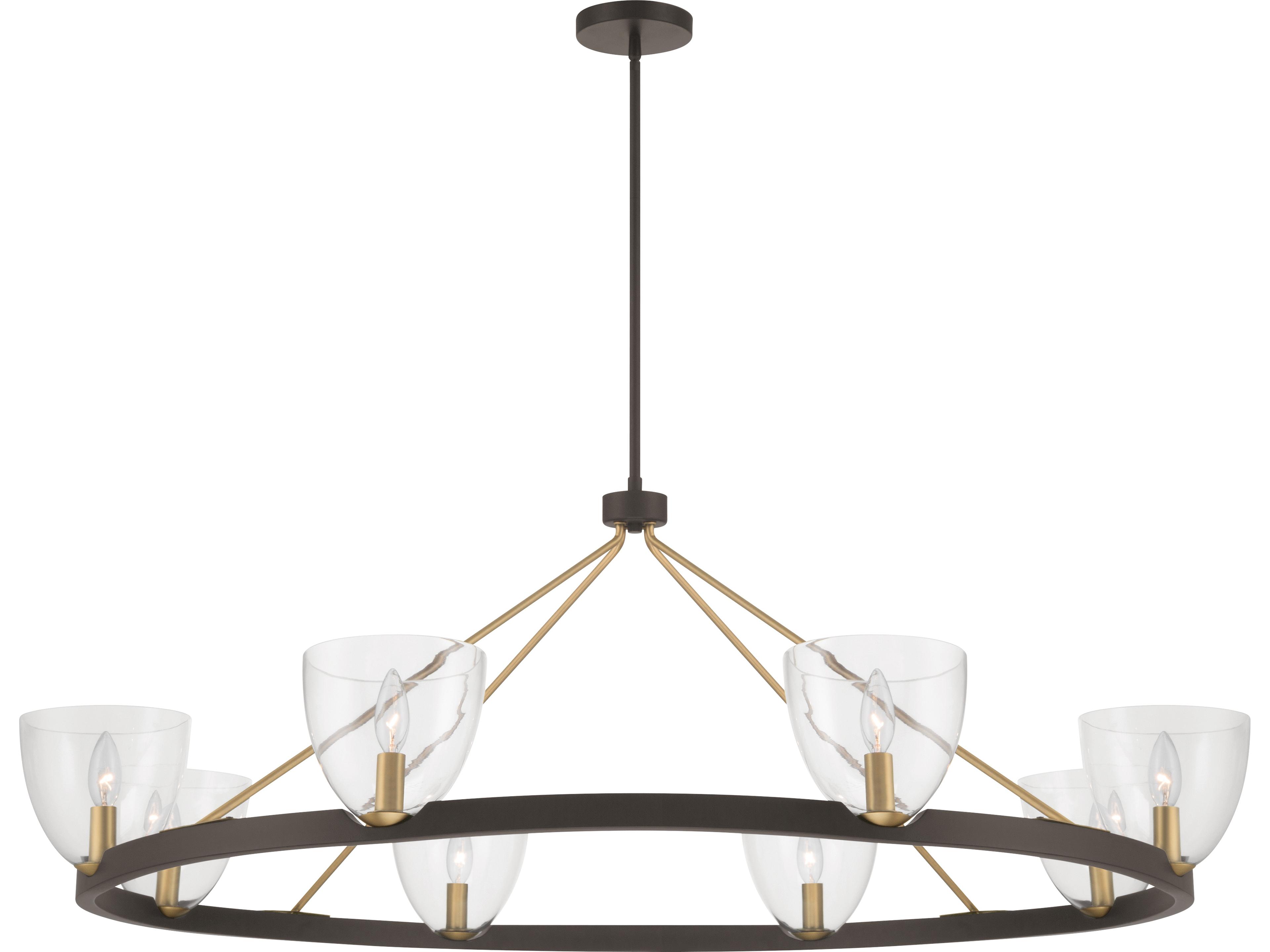 Noellea 8-Light Dark Bronze Bowl Chandelier