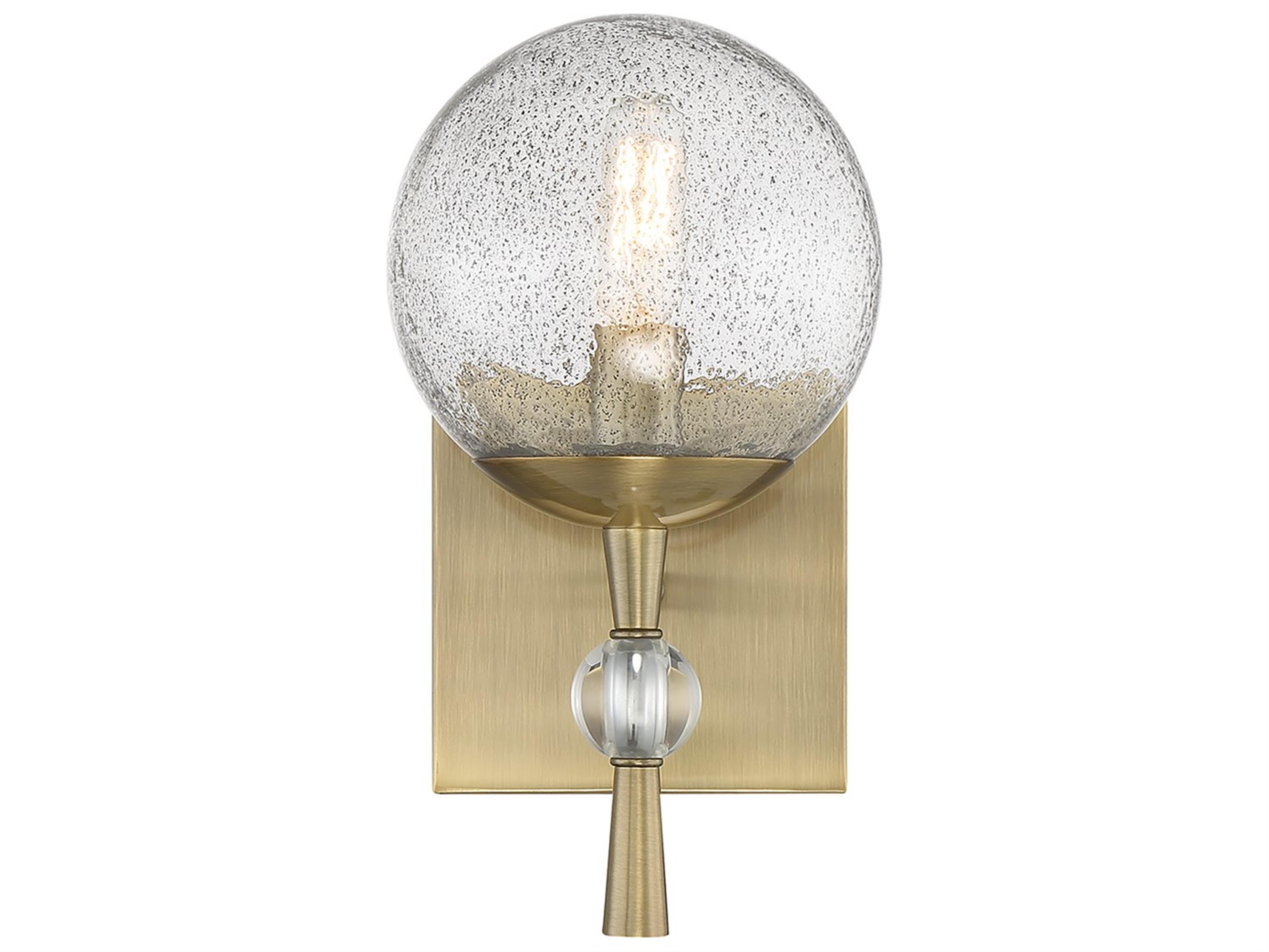 Minka Lavery Populuxe 1-Light Oxidized Aged Brass Glass Wall Sconce