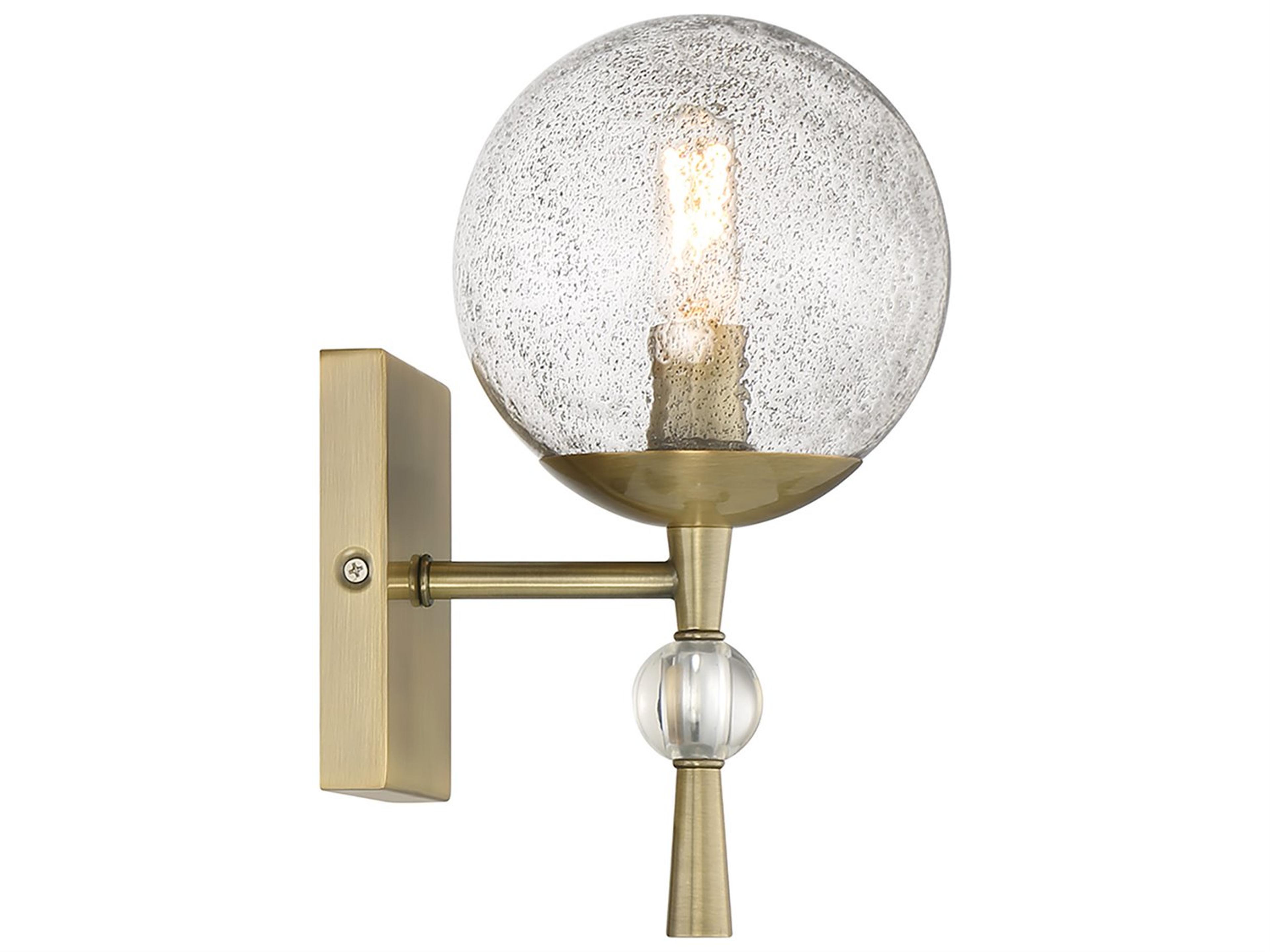 Minka Lavery Populuxe 1-Light Oxidized Aged Brass Glass Wall Sconce